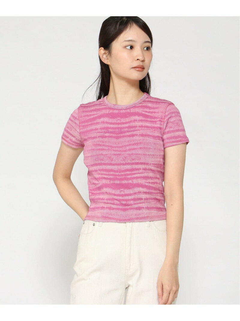 Rakuten - GUESS Originals Tシャツ (W)ABSTRACT Denim Top GUESS Originals ゲス トップス カットソー・Tシャツ ブルー ピンク【送料無料】[Rakuten Fashion]