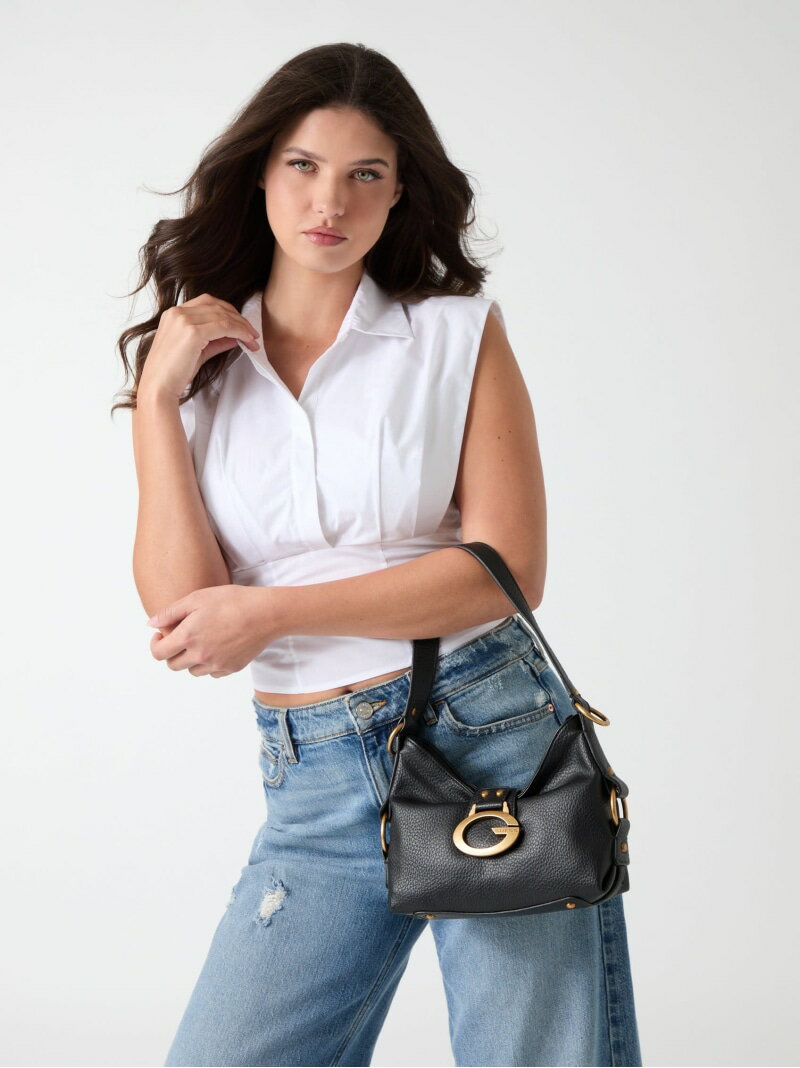 GUESS/(W)CAMDEN Mini Shoulder Bag ハンドバッグ GUESS ゲス バッグ ショルダーバッグ ブラック ブラウン