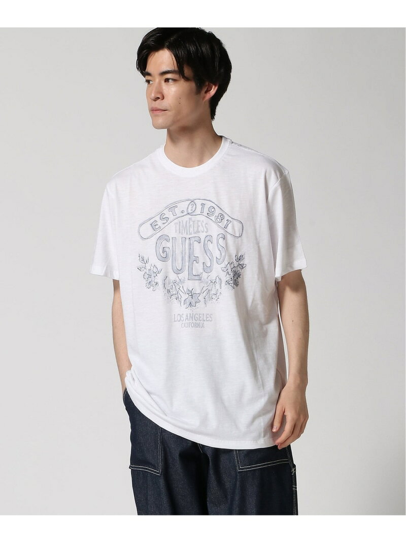 【SALE／50%OFF】GUESS 半袖Tシャツ (M)SS Cn Timeless Tee GUESS ゲス トップス カットソー・Tシャツ ホワイト ベージュ【RBA_E】[Rakuten Fashion]
