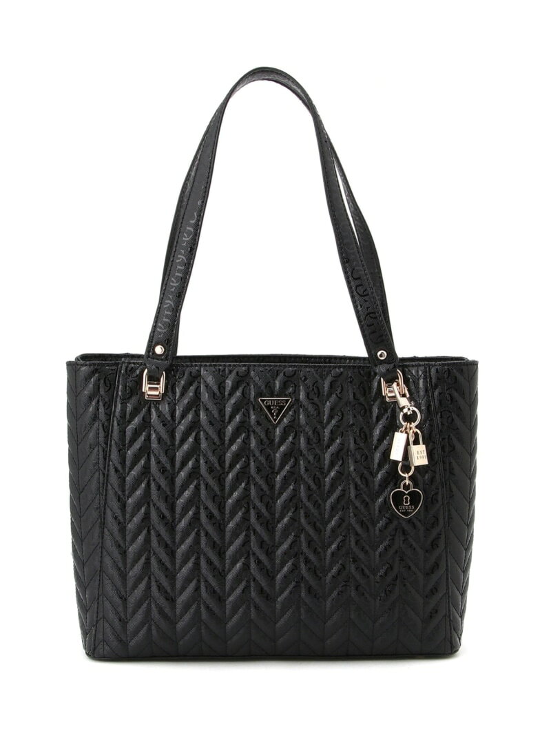 乐天商城 - GUESS/(W)STACEY Noel Tote GUESS ゲス バッグ トートバッグ ブラック【送料無料】[Rakuten Fashion]