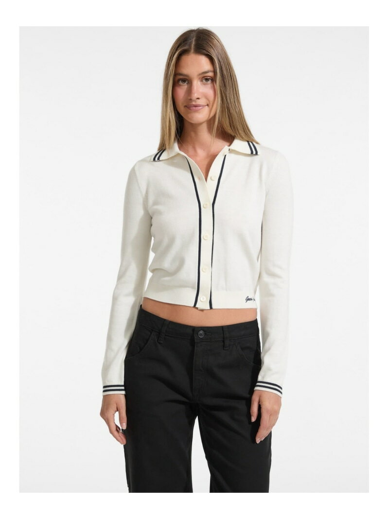 GUESS JEANS/(W)Polo Emb Sweater GUESS JEANS ゲス トップス カーディガン ホワイト グレー【送料無料】[Rakuten Fashion]のサムネイル