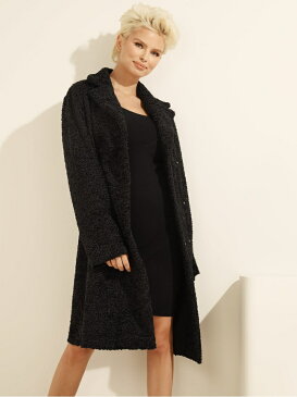 【SALE／62%OFF】(W)Manuela Reversible Coat GUESS ゲス コート/ジャケット ロングコート ブラック ホワイト【RBA_E】【送料無料】[Rakuten Fashion]