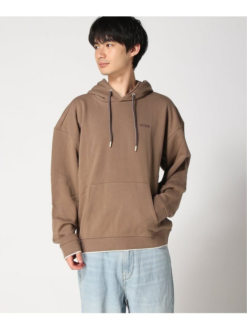 Rakuten - GUESS/(M)FRANC Hoodie GUESS ゲス トップス パーカー・フーディー ブラウン ホワイト【送料無料】[Rakuten Fashion]
