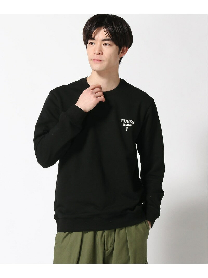 GUESS トップス(M)Mini Logo Sweatshirt GUESS ゲス トップス スウェット・トレーナー グレー ブラック ブルー