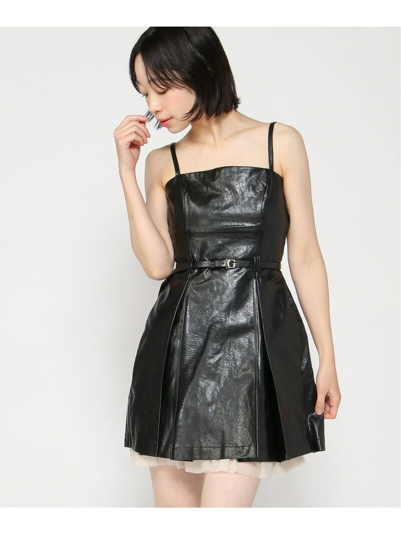 GUESS/(W)SL Fransiska Pu Dress GUESS ゲス ワンピース・ドレス ワンピース ブラック【送料無料】[Rakuten Fashion]