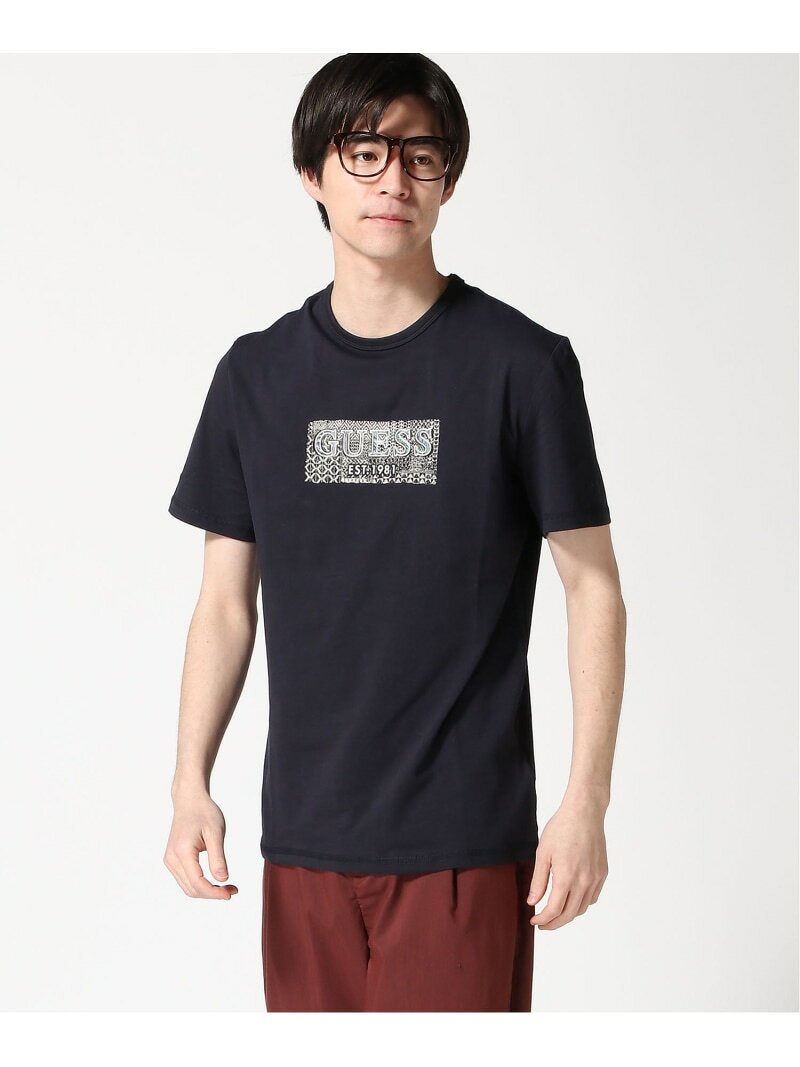 Rakuten - 【SALE／30%OFF】GUESS 半袖Tシャツ(M)SS Cn Guess Box Tee GUESS ゲス トップス カットソー・Tシャツ ブラック ホワイト ネイビー【RBA_E】[Rakuten Fashion]