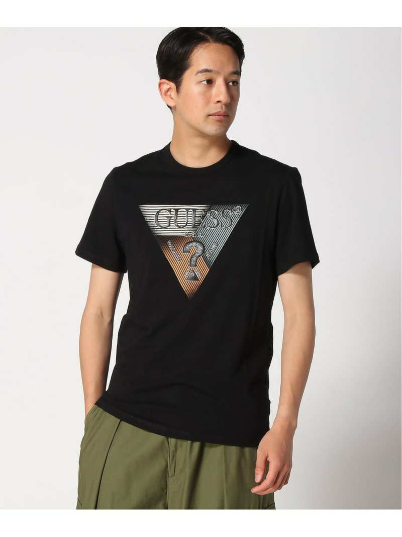 Rakuten - GUESS/(M)GUESS Triangle Tee Tシャツ 半袖 ロゴTシャツ GUESS ゲス トップス カットソー・Tシャツ ホワイト ブラック【送料無料】[Rakuten Fashion]