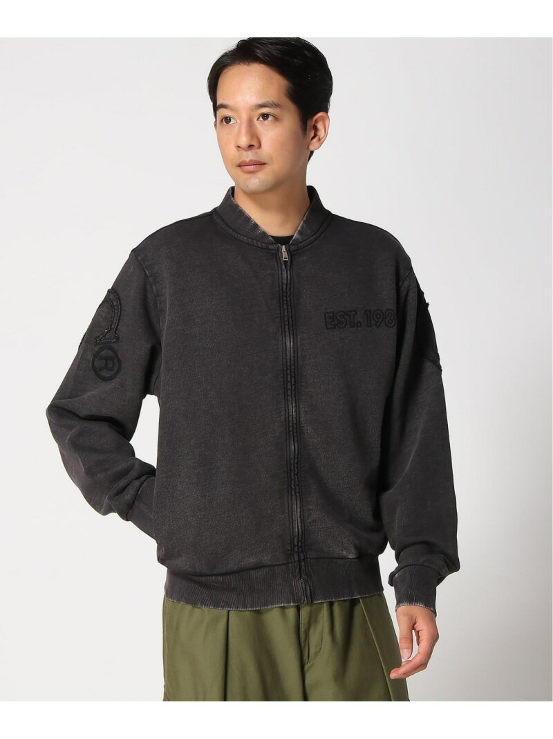 Rakuten - GUESS/(M)HIGH Neck Washed Patch Top ジャケット アウター GUESS ゲス ジャケット・アウター ブルゾン・ジャンパー ブラック ブラウン【送料無料】[Rakuten Fashion]