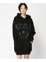 (W)Alisa Long Hooded Sweatshirt GUESS QX gbvX p[J[Et[fB[ ubN x[Wyz[Rakuten Fashion]