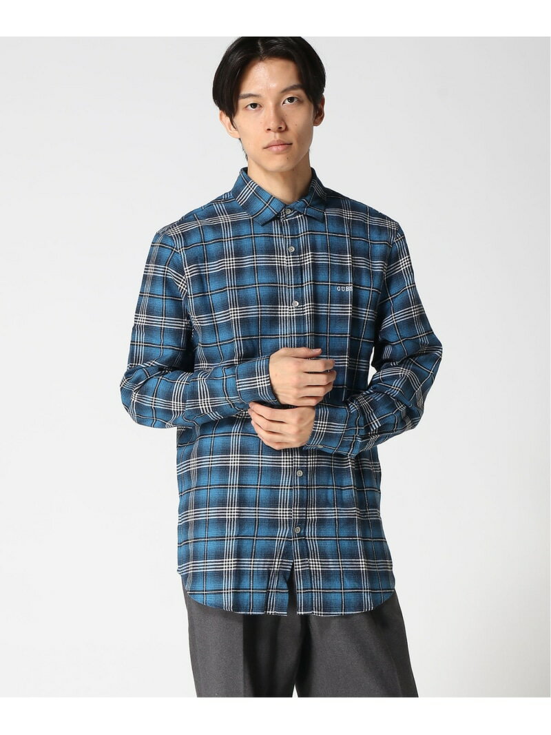 【SALE／50%OFF】GUESS 長袖 シャツ (M)Long Sleeves Check Shirt GUESS ゲス トッ...