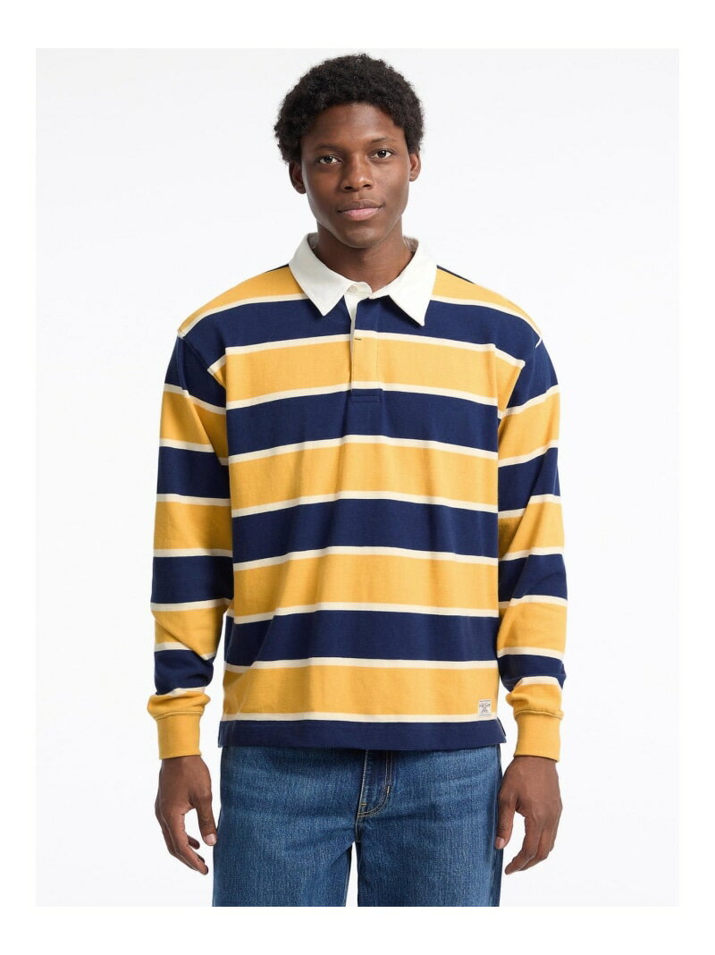 GUESS JEANS/(M)Ls Rugby Stripe Polo GUESS JEANS ゲス トップス ポロシャツ レッド イエロー【送料無料】[Rakuten Fashion]