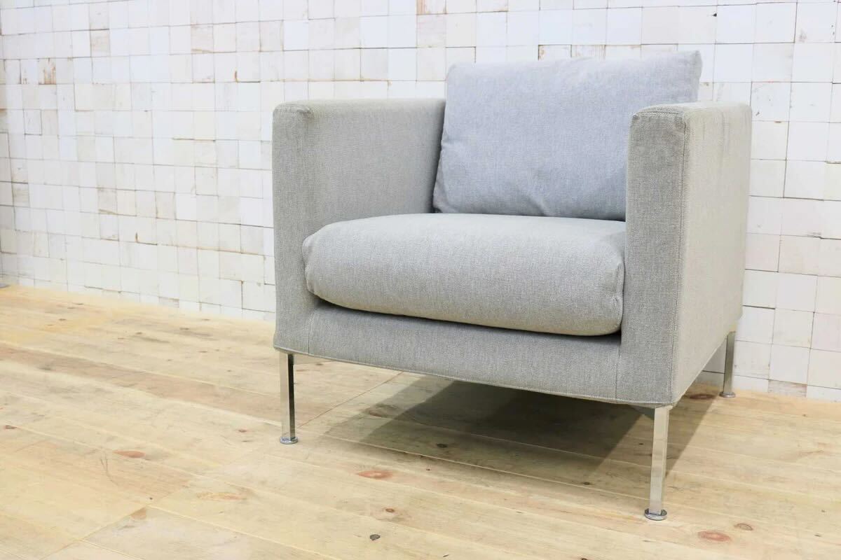 GMHK779B cassina ixc / カッシーナイクスシー ピエロ・リッソーニ ボックスソファ 1P 1人掛けソファ シングルソファ ファブリック 約23万 グレー 