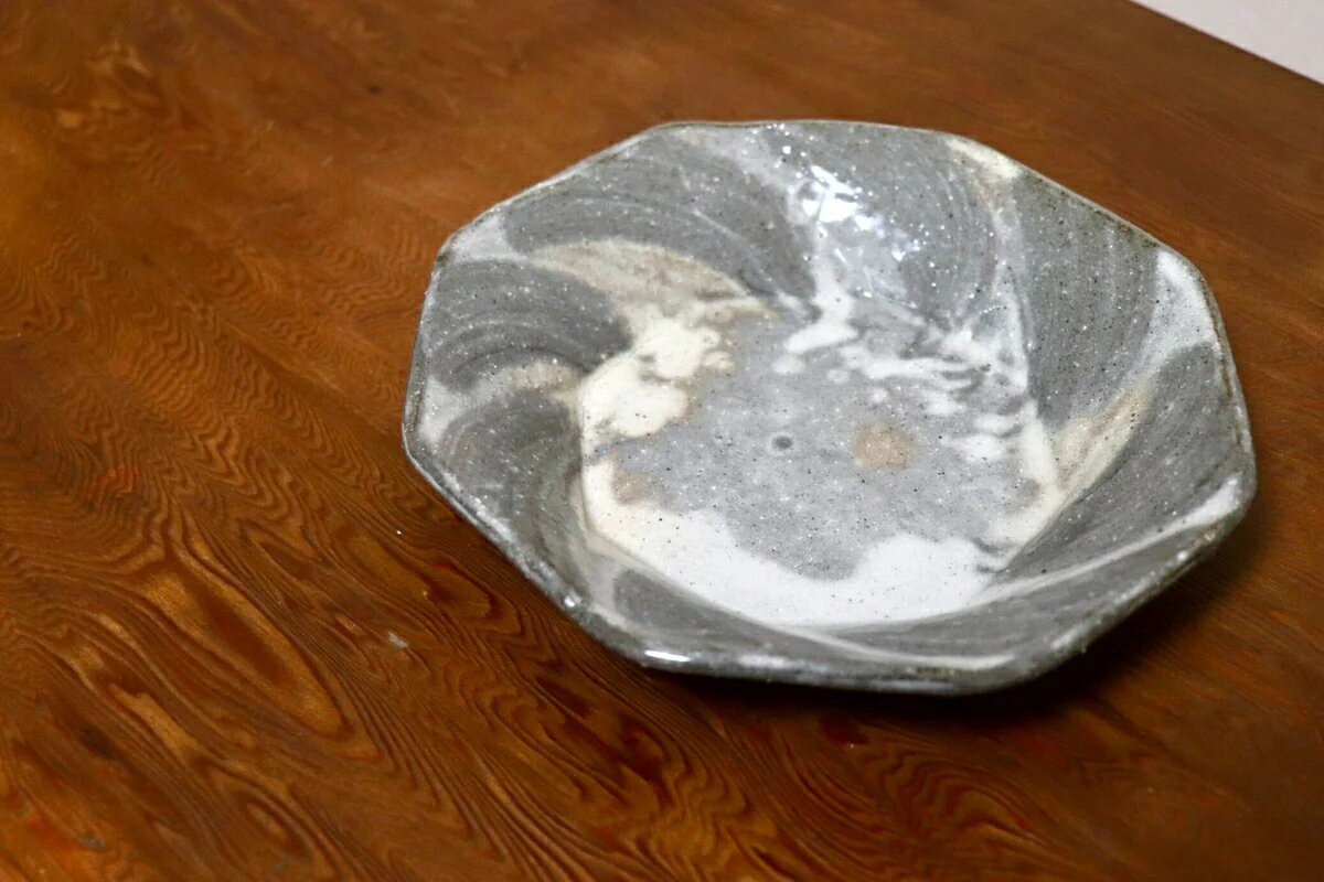 GMIO494F 丹山窯 丹波焼 八角皿 陶器 丹波篠山 伝統工芸 未使用