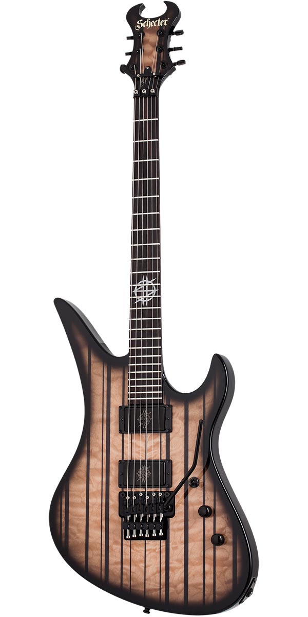 SCHECTER USAiVFN^[jSynyster Gates FR QM USA Signature Trans Clear Black Burst w/ pinstripe