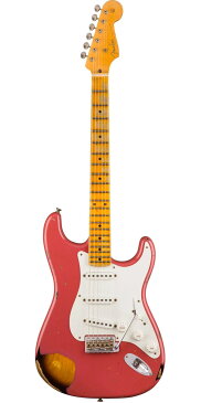 Fender Custom Shop 2017 Time Machine Series 1955 Stratocaster Heavy Relic Aged Coral Pink Over Chocolate 2-Color Sunburst