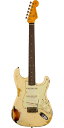 Fender Custom Shop 2022 Time Machine Series 1961 Stratocaster Heavy Relic Aged Vintage White over 3-Color Sunburst