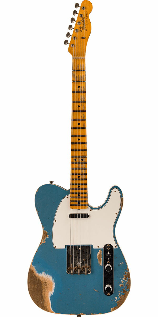 Description 1987年に設立され、最上級モデルを制作するために生まれたフェンダー・カスタム・ショップ（Fender Custom Shop）。マスタービルダーと呼ばれる巨匠達が製作を担当するマスタービルダー・シリーズやその他の多くのシリーズで厳選された木材選び、ピックアップのコイル巻きなど高い製作技術で作り上げられております。フェンダー社の長年の歴史と伝統が注ぎ込まれた世界中のミュージシャンから愛され続けるセクションです。 各年代ごとの特徴的なスペックを、カスタムショップならではの高い技術を持って再現したタイム・マシーン・シリーズ（Time Machine Series）。そんな『2023 Time Machine Collection』より「1965 TELECASTER CUSTOM HEAVY RELIC」のご紹介です。1959年～1968年にかけて生産され、ボディにダブルバインディングを施したエレガントなギター、カスタム・テレキャスター（Custom Telecaster）。パーチメントのボディーバインディングが印象的な1965年仕様をベースに、ボディには低～高音域までクセの無いサウンドをアウトプットする厳選された2ピース・アルダー、25.5インチ・スケールのネックには硬めでクリアかつ歯切れの良いクォーターソウン・メイプル、21フレット仕様の指板には1962年中期で終えたスラブ・ボードの次世代となるラウンド貼りクォーターソウン・メイプル指板を採用。ネック・シェイプは握り応えのあるラージ"C"のグリップ、あらゆるプレイスタイルに最適な9.5Rの指板、フレットにはミディアム・ジャンボよりも少し幅が狭く高さのある「Narrow Tall」を採用するなどピッチの安定したスムーズなフィンガリングを可能にいたします。 ピックアップ・システムにはカスタムショップで丁寧にハンドワウンド（手巻き）された「Blackguard Single-Coil Tele」と「Twisted Single-Coil Tele」の組み合わせを搭載。「Blackguard Single-Coil Tele」からは野太く力強いサウンドが特徴的で、ウッドマテリアルの極上トーンを余すところなく奏でてくれ、「Twisted Single-Coil Tele」からはヴィンテージ・テイスト溢れる深みのあるサウンドを煌びやかで明るく力強い、抜けの良いホットなサウンドでアウトプットいたします。またトーン部は通常のトーン回路とは異なる『低域と高域を同時にカットする』サーキット「Greasebucket Tone Circuit」を搭載し、トーンを絞った時にクリアな音色を得ることができ、中音域を維持しながらも不必要な低音域を追加することなく、高音域をロールオフしながら幅広いトーン・コントロールを実現。さらに実用性の高さから3ウェイ・スイッチにはモダン・ワイアリングを採用し、中音域にフォーカスした太くホットなトーンを提供いたします。エイジング処理は塗装が剥げて絶妙な風合いを演出する圧巻のヘヴィ・レリック加工を施し、さすがはカスタムショップと言うに相応しい出来映えです。お薦めのテレキャスター・カスタムとなっております。 【Specification】 Body Shape: Telecaster Body Material: 2-Piece Select Alder Body Finish: Nitrocellulose Lacquer Neck Material: Quartersawn Maple Neck Shape: Large "C" Scale Length: 25.5" (64.77 cm) Fingerboard Radius: 9.5" (241 mm) Number of Frets: 21 Fret Size: Narrow Tall (6105) String Nut: Bone Nut Width: 1.625" (41.3 mm) Headstock: Telecaster Neck Plate: 4-Bolt with Custom Shop "V" Logo Neck Finish: Nitrocellulose Lacquer Fingerboard: Round-Laminated Quartersawn Maple Position Inlays: Black Micarta Dot, 0.25" (6.35 mm) Bridge Pickup: Custom Shop Hand-Wound Original Blackguard Single-Coil Tele Neck Pickup: Custom Shop Hand-Wound Twisted Single-Coil Tele Controls: Master Volume, Master Tone with Greasebucket™ Tone Circuit (Rolls Off Highs without Adding Bass) Pickup Switching: 3-Position Blade: Position 1. Bridge Pickup, Position 2. Bridge and Neck Pickups, Position 3. Neck Pickup Pickup Configuration: SS Bridge: 3-Saddle Vintage-Style Strings-Through-Body Tele with Threaded Steel Barrel Saddles Tuning Machines: Vintage-Style with Fender Logo Orientation: Right-Hand Hardware Finish: Nickel/Chrome Pickguard: 3-Ply Parchment Control Knobs: Knurled Chrome Switch Tips: Top Hat Style, Black Strings: Fender USA 250R Nickel Plated Steel (.010-.046 Gauges), PN 0730250406 Included Accessories: Deluxe Hardshell Case, Strap and Certificate of Authenticity.※画像はサンプルです。商品の特性上、木目・色合いは1本1本異なりますの予めご了承ください。木目・色合いが気になる方はお問い合わせ下さい。