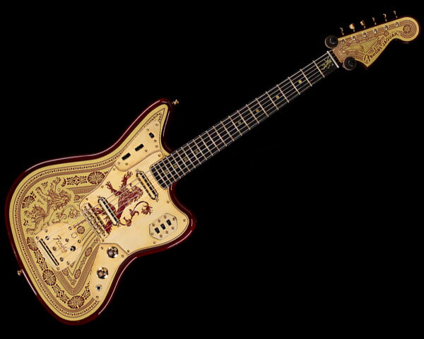 Fender Custom Shop Game of Thrones House Lannister Jaguar Burnt Crimson and Lannister Gold Masterbuilt by Ron Thorn