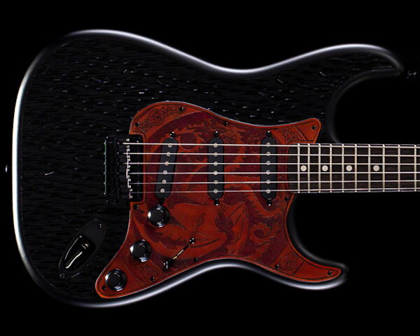 Fender Custom Shop Game of Thrones House Targaryen Stratocaster Dragonglass Black Masterbuilt by Ron Thorn