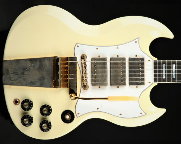 Gibson Custom Shop Jimi Hendrix 1967 SG Custom Aged Polaris White