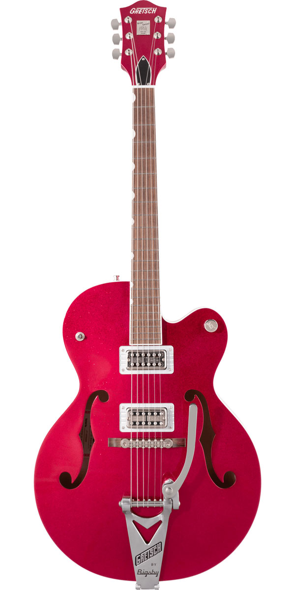 GretschiOb`jG6120T-HR Brian Setzer Signature Hot Rod Hollow Body With Bigsby Magenta Sparkle