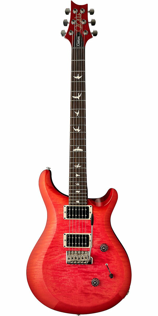 Description 安定したバランスを備えたデザイン、高い演奏性を誇る製作技術、クオリティの高いサウンドにより「第三のブランド」と名高いポールリードスミス。USA製にも関わらず低価格を実現したS2シリーズより「S2 Custom 24」のご紹介です。 オリジナルのPRSギターである『Custom 24』を新たな発想で再構築した「S2 Custom 24」。S2シリーズの特徴であるべベルド・トップを採用したトップ形状、トップには上質なメイプル材をセレクトし、バックと25インチ・スケールのネックには中音域豊かで上品な甘いトーンをアウトプットするマホガニー、24フレット仕様の指板には倍音豊かで優れたサスティーンを生むローズウッドを採用。ネック加工技術には2011年からのニュー・スペックである"Pattern"シリーズのネックシェイプを採用し、現在4種類のバリエーションには『パターン』『パターン・レギュラー』『パターン・シン』『パターン・ヴィンテージ』とプレイヤーの手に合わせた形状へと変更されております。「S2 Custom 24」はテクニカルなプレイヤーに標準を合わせ製作されたパターン・シン（Pattern Thin）になりますので、薄めで僅かにワイドなグリップによりスムーズなフィンガリングを可能にいたします。 ピックアップ・システムには「85/15 “S”」を搭載し、ヴィンテージ・トーンにインスパイアされたピックアップで、明瞭かつダイナミックなサウンド、ピッキング・ニュアンスの表現にも適したサウンドを生み出します。またトーン部にはプッシュ/プル方式でコイルタップ機能も装備しておりますので多彩なサウンドバリーションを実現。ペグにはPRSデザインのロッキング式チューナーを搭載しスピーディーな弦交換をお約束。ブリッジにもPRSデザインのシンクロナイズド・トレモロ・ブリッジを搭載し、滑らかなアーミングを可能にいたします。さらに付属ケースをギグバック（ソフトケース）にすることによりコストパフォーマンスを実現しており、『PRSの廉価版』と勘違いされやすいモデルですが、そのクオリティの高さは上位機種と全く変わらぬ生産行程で、見事な仕上がりと呼ぶに他なりません。プレイヤーの感覚を思う存分に引きだし、なおかつ未知なるインスピレーションを生み出してくれる1本となっております。 Specification Body Construction: Solidbody Top Wood: Maple Back Wood: Mahogany Top Carve: Asymmetric Bevel Number of Frets: 24 Scale Length: 25" Neck Wood: Mahogany Neck Construction: Scarfed Truss Rod: PRS Double-Acting Neck Shape: Pattern Thin Neck Depth At The Nut: 53/64" Width Of Fretboard At The Nut: 1 11/16" Width Of Fretboard At The Body: 2 1/4" Fretboard Wood: Rosewood Fretboard Radius: 10" Fretboard Inlay: Birds Headstock Logo: Signature, Decal Neck/Body Assembly Type: Set Bridge: PRS Patented Tremolo, Molded Tuners: PRS Low Mass Locking Hardware Type: Nickel Nut: PRS Truss Rod Cover: "Custom" Treble Pickup: 85/15 “S” Bass Pickup: 85/15 “S” Controls: Volume and Push/Pull Tone Control with 3-Way Blade Pickup Switch Strings: PRS Signature 10-46 Tuning: Standard (6 String): E, A, D, G, B, E Case: Gig Bag※画像はサンプルです。商品の特性上、木目・色合いは1本1本異なりますの予めご了承ください。木目・色合いが気になる方はお問い合わせ下さい。