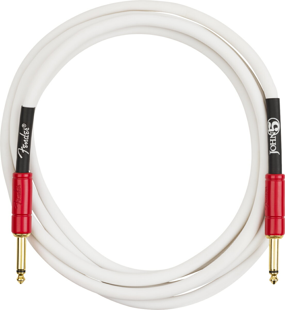 Fender John 5 Instrument Cable White and Red 10' (3m S/S) 新品[フェンダー][ジョン5][シールド,ケーブル][Guitar,Bass,ギター,ベース]