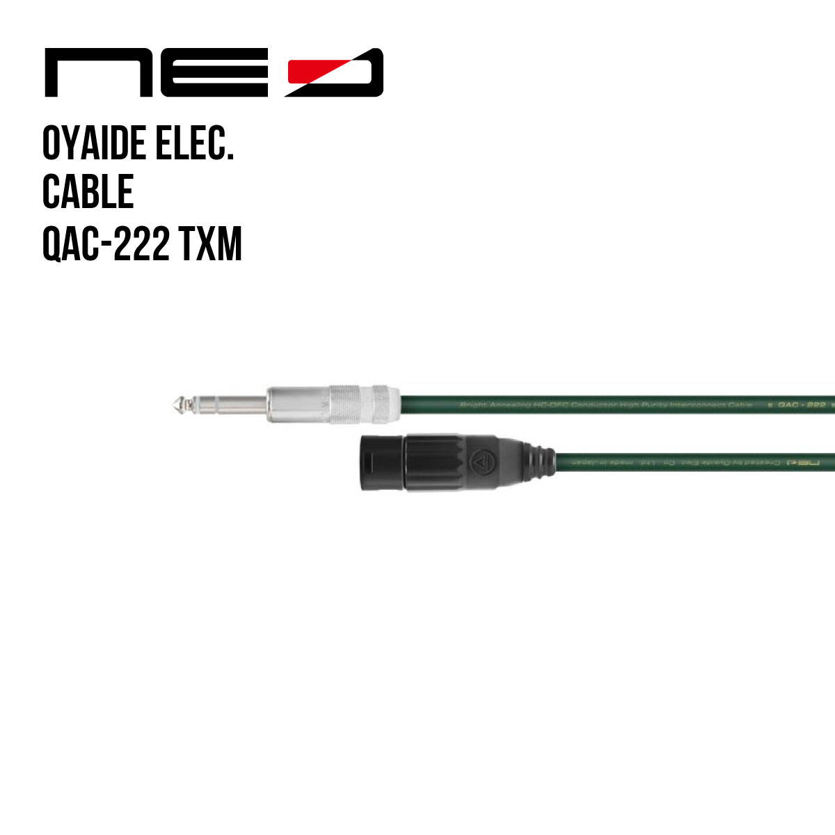 オヤイデ電気 NEOケーブル QAC-222 TXM/3.0 (XLRオス-TRS 3m) OYAIDE Line Cable
