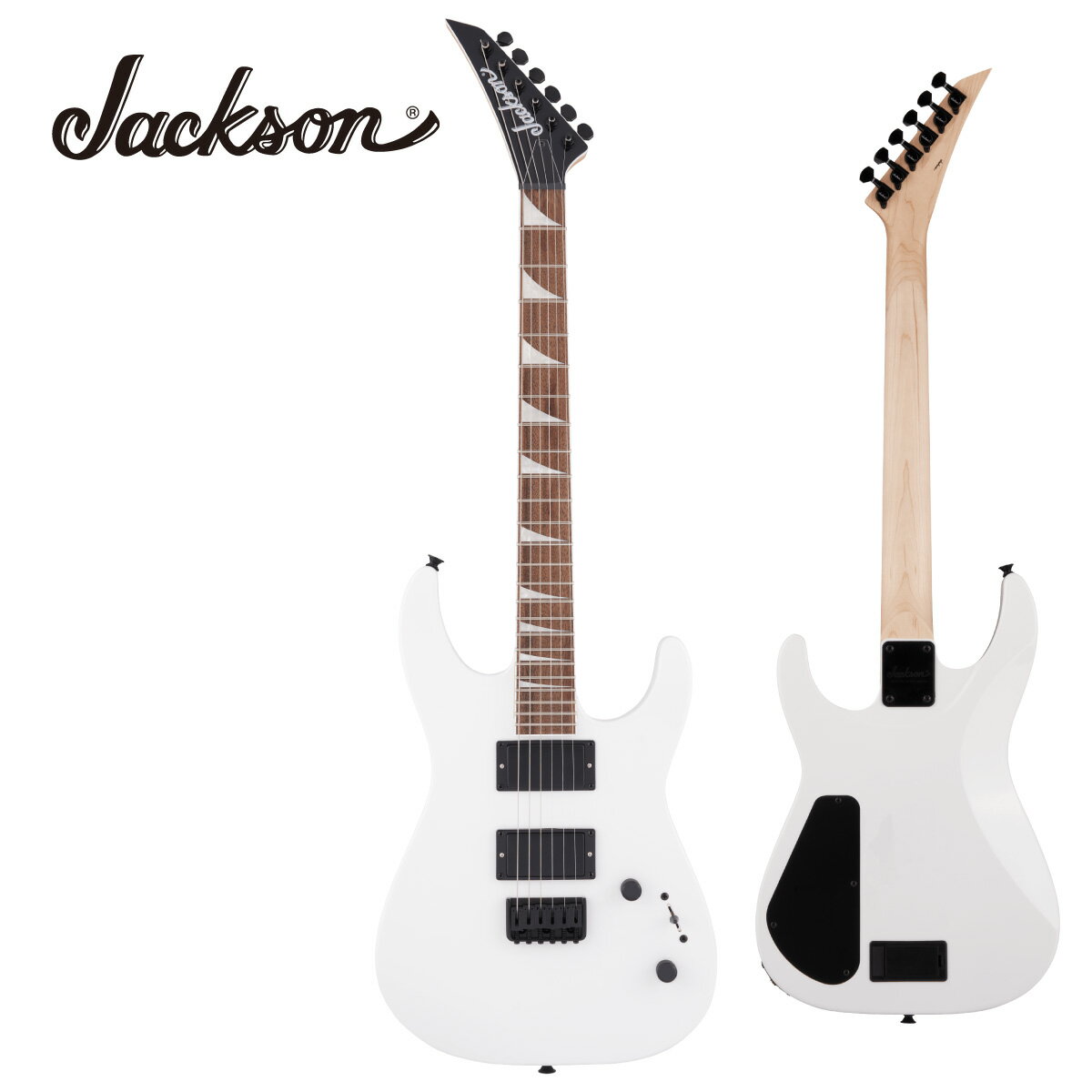 Jackson X Series Dinky DK2X HTは、価格に敏感なミュージシャンのための機能と装備を備えた、究極のパフォーマンス体験を提供します。 DK2X HTは、ポプラボディとボルトオンメイプルネックを採用しています。 DK2X HTは、ポプラボディとボルトオンメイプルネックを採用しています。 滑らかな演奏性を実現するサテンバックフィニッシュ、演奏時の疲労を軽減するスカーフジョイント、気候の変化や環境の変化に対する安定性を高めるグラファイト補強材を採用しています。 24本のジャンボフレットとパールロイドのシャークフィンインレイを備え、12〜16インチコンパウンドラジアスのバウンドローレルフィンガーボードは、ヘビーコードや高速でリッピングするソロに理想的なプラットフォームです。 アクティブジャクソンハイアウトプットハムバッキングピックアップは、タイトな低音、グラッシーな中音、クランチーな高音のバランスのとれたトーンを提供します。 また、Jackson HT6ストリングススルーボディハードテイルブリッジはサスティーンとチューニングの安定性を高めます。 XシリーズDinky DK2X HTは、クラシックなグロスブラックまたはスノーホワイトフィニッシュで、ブラックハードウェアとリバースジャクソンポインテッド6インラインブラックヘッドストックを備えています。 SPEC ボディ : Poplar ボディフィニッシュ : Gloss ボディシェイプ : Dinky ブリッジ : Jackson HT6 String-Through-Body Hardtail ブリッジピックアップ : Jackson High-Output Humbucking コンフィギュレーション : HH コントロールノブ : Dome-Style コントロール : Volume, Tone フィンガーボード : Laurel フィンガーボードラジアス : 12"-16" Compound Radius (304.8 mm to 406.4 mm) フレットサイズ : Jumbo ハードウェアフィニッシュ : Black ヘッドストック : Reverse Jackson Pointed 6-In-Line ネック : Bolt-On with Graphite Reinforcement and Scarf Joint ネックフィニッシュ : Satin ネック : Maple ネックピックアップ : Jackson High-Output Humbucking フレット数 : 24 ナットの素材 : Black Plastic ナット幅 : 1.6875" (42.86 mm) オリエンテーション : Right-Hand ピックガード : None ピックアップコンフィギュレーション : HH ピックアップスイッチ : 3-Position Blade: Position 1. Bridge Pickup, Position 2. Bridge and Neck Pickups, Position 3. Neck Pickup ポジションインレイ : Pearloid Sharkfin スケール : 25.5" (648 mm) Special Electronics : Active Electronics ナット : Black Plastic ストリング : Nickel Plated Steel (.009-.042 Gauges) トラスロッドレンチ : Yes チューニングマシーン : Jackson Sealed Die-Cast 付属品：純正ギグバッグ、正規保証書 お問い合わせフリーダイヤル:0120-37-9630