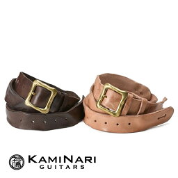 Kaminari Guitars ~Genuine Leather Straps~ Washed Leather Strap -Natural- ギター/ベースストラップ[カミナリギターズ][Beige,ベージュ,ナチュラル][Electric Guitar,Electric Bass][ギターストラップ,ベルト][レザー][K-GLS01]