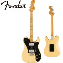 Vintera II 70s Telecaster Deluxe with Tremoloは、70年代のタイムレスなサウンドを現代に蘇らせ、フェンダーならではのアイコニックなルックス、インスピレーション、比類ないトーンを提供します。 Vintera II 70s Telecaster Deluxe with Tremoloは、アルダーボディとメイプルネックを採用し、パンチと透明感に溢れたクラシックなフェンダートーンを実現します。Uシェイプネックは、70年代モデルのネックプロファイルを元に設計されており、7.25インチラジアス指板とヴィンテージトールフレットにより、大胆なベンディングや繊細なビブラートが可能で、ヴィンテージの快適さが得られます。2基のヴィンテージスタイル70sワイドレンジハムバッカーは、煌びやかさと温かでダイナミックなパワフルさを併せ持ち、アイコニックなフェンダーサウンドを提供します。ヴィンテージスタイルのTelecaster Deluxeチューニングマシンは、クラシックなルックスに加え、より細かいギア比とチューニングの安定性を向上させます。 Vintera II 70s Telecaster Deluxe with Tremoloのクラシックなヴィンテージフィールと比類なきフェンダーサウンドで、あなたにしかできない、新たな音楽の歴史を刻み始めましょう。 【SPEC】 ヘッドストック：Large 70s Style ネック：Maple ネックフィニッシュ：Gloss Urethane ネックシェイプ：70s U ネック：3-Bolt フィンガーボードラジアス：9.5 (241 mm) フィンガーボードの素材：Maple ポジションインレイ：Black Dot サイドドット フレット数：21 トラスロッド：Bullet Style トラスロッドナット：Bullet Style ナット：Synthetic Bone ナット幅：1.650 (42 mm) ナットの素材：Synthetic Bone ボディ：Alder ボディフィニッシュ：Gloss Polyester ボディシェイプ：Telecaster ボディ素材：Alder ブリッジ：6-Saddle Vintage-Style Synchronized Tremolo with Block Saddles BRIDGE MOUNTING：6-Screw Vintage-Style ピックガード：3-Ply Black/White/Black ピックアップカバー：Chrome コントロールノブ：Skirted Black Plastic with Numbered Indicators SWITCH TIP：Black ハードウェアフィニッシュ：Nickel/Chrome チューニングマシーン：Pure Vintage Tele Deluxe STRING TREES：Dual-Wing with Metal Spacers ストリング：Fender USA 250L Nickel Plated Steel (.009-.042 Gauges), PN 0730250403 トレモロアーム：Screw-In ネックプレート：3-Bolt F Stamped with Micro-Tilt ストラップボタン：Vintage-Style ブリッジピックアップ：Vintage-Style Wide-Range Humbucking ネックピックアップ：Vintage-Style Wide-Range Humbucking ピックアップコンフィギュレーション：HH コントロール：Volume 1. (Neck Pickup), Tone 1. (Neck Pickup), Volume 2. (Bridge Pickup), Tone 2. (Bridge Pickup) スウィッチ：3-Position Toggle: Position 1. Bridge Pickup, Position 2. Bridge And Neck Pickups, Position 3. Neck Pickup 付属品：正規保証書、純正ギグバッグ /_/_/_/♪出荷前調整のご要望承ります♪_/_/_/_/ ギタープラネットではご注文頂いた商品は 新品中古問わず検品・調整してから出荷致します。 弦高などの細かなセッティング等、お好みに 合わせての調整も可能ですので、お気兼ねなく お申し付けくださいませ。 /_/_/_/_/_/_/_/_/_/_/_/_/_/_/_/_/_/_/_/_/_/_ お問い合わせ:03-3259-0031