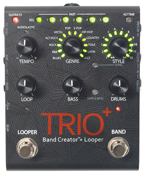 【純正アダプター付属】Digitech TRIO+ 新品 Band Creator + Looper[デジテック][トリオプラス][ルーパー機能搭載][Effector,エフェクター][動画]