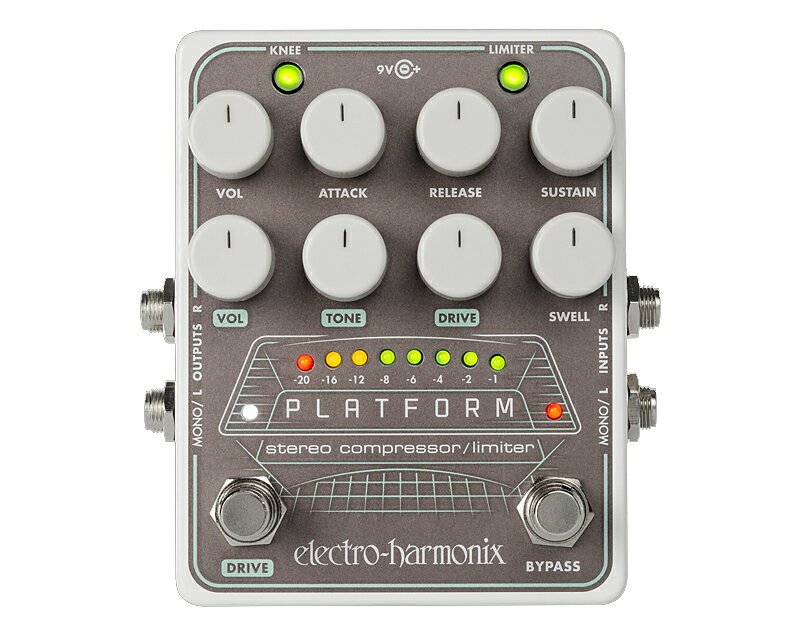 electro-harmonix Platform 新品 プロ仕様ステレオコンプレッサー/リミッター[エレクトロハーモニクス,エレハモ][プラットフォーム][Stereo Compressor/Limiter][Effector,エフェクター][動画]