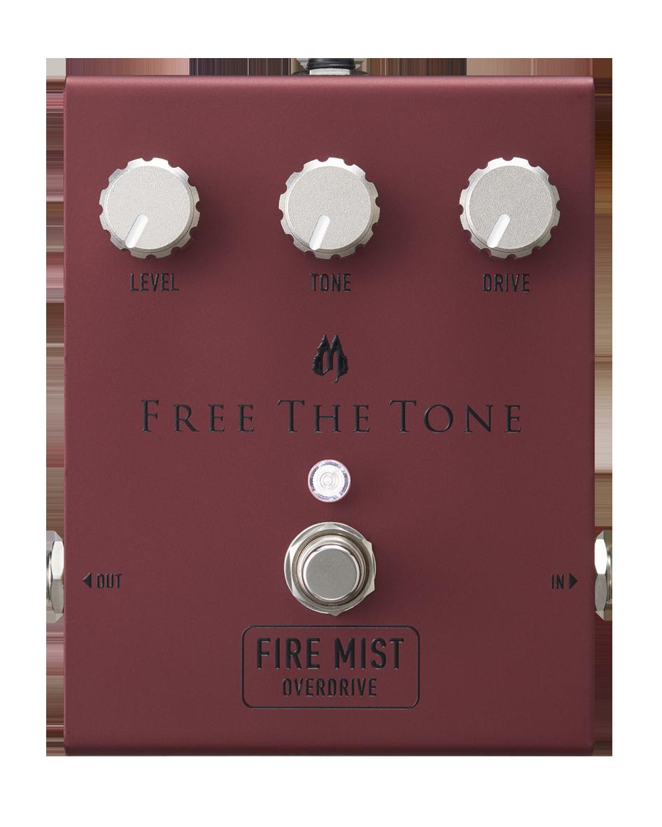 【王道のブリティッシュロックサウンド『FIRE MIST』登場！】 FREE THE TONE創立15周年プロジェクトとして、 私達がこれまでに培った豊富な知識や経験、 そして確かな技術力とセンスを駆使し、エフェクターを構成する 全ての要素を選別統合し「理想のサウンドを形にする」というコンセプトの基に 「Integrated Series」の開発プロジェクトはスタートしました。 記念すべき「Integrated Series」第一弾は「ドライブペダル」です。 圧倒的なダイナミックレンジ、煌く倍音、伸びやかなサスティーン、 音の速さを持ちつつもファットなトーン、そして一番大事な事は、 「濁りのないクリーンなドライブサウンド」。 これらのすべてを具現化すべく、電気回路や電気パーツは勿論のこと、 ケース・ノブの材質、質量、磁界等、音に関係するあらゆる要素を徹底的に検証し、 試作を何度も繰り返しながら、数年の歳月をかけて完成したのが 「STRING SLINGER」と「FIRE MIST」です。 理想のドライブサウンドといえば、往年のBlack Face期に象徴される アメリカンブルースサウンド、そしてもう一つは、 黄金のプレキシパネルに代表されるブリティッシュロックサウンドのふたつが想起されます。 「FIRE MIST」はその理想のブリティッシュロックサウンドを再現しました。 抜群のレスポンスとエッジの効いたサウンドは、 王道のブリティッシュロックサウンドを生み出します。 「FIRE MIST」を弾いた瞬間に「アンプライク」という言葉の本当の意味をあなたは体感するでしょう。 ●NEW HTS(Holistic Tonal&#65376;Solution)&#65376;回路「: Integrated Series」シリーズでは、 新たにサウンドデザインを行ったHTS(Holistic Tonal&#65376;Solution)&#65376;回路を搭載しています。 従来のバッファー回路とは異なり、ギターとアンプの持つサウンド特性を極限まで 引出しながらインピーダンス変換を行い、「サウンド」と「低ノイズ」を両立しています。 ●FREE THE TONEカスタムノブ：各コントロールに使用されている半固定抵抗のシャフトや ワイパー部の振動を抑え、サウンドに悪影響を及ぼす倍音成分を抑制する為に、真鍮削り出し のFREE THE TONEカスタムノブを開発。理想のサウンドを得るためにサウンドテストを繰り 返し、ノブの直径や重量を決定しました。濁りの少ない、「歪んでいるが濁りのない」クリーンな オーバードライブを生み出します。 ●サウンド・ケーシング・デザイン：筐体の縦・横・高さ、板厚、全てがオーバードライブのサウン ドに影響します。「Integrated Series」シリーズでは、理想のサウンドに適した、全ての寸法を 割り出し、ケースサイズを決定しています。また、重量においてもサウンドを重視した適切な重さ に設計されています。 ●ICトーンプレート：ICの上部に金属板を被せ、防振、及びシールディングを同時に行う フリーザトーン独自のプレートです。 ICの特性を最大限に活かし、且つノイズを極力混入させないようシールディングを行います。 ●パッシブトーン回路：トーン回路はギター信号の位相ズレを最小限に抑えたパッシブ回路を採用しました お問い合わせフリーダイヤル:0120-37-9630