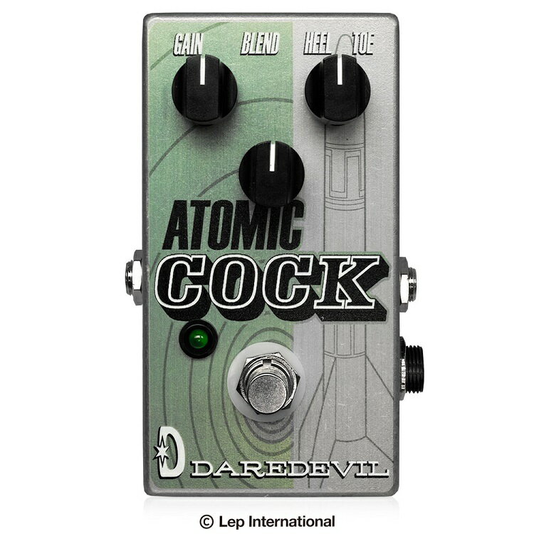 【Atomic Cock V2】 Daredevil Atomic Cock V2は、 様々なワウ半止めサウンドを、ワウペダルを使わずに作ることができます。 もう、ソロの間中スウィートスポットを探すような必要もありません。 ノブを動かし、ゲインを上げるだけ。甘くさえずるような音色になります！ Atomic Cock V2はたった1つのノブでワウのスウィープを再現。 好きなところでワウペダルを固定することができます。 そしてブーストセクションでは、 自在にゲインやパワーを上げることができます。 そして、この2つを自在にブレンドすることで、 ワウシグナルのバランスを調整できます。 ほんの少しだけ周波数が強くなる程度に 調整すると非常にクールなサウンドに、 時計回り最大に回せばフルエフェクトサウンドになります。 ゲインセクションは暖かく、 ラウドなクランチサウンドが得られ、アンプのプッシュにも最適。 ミック・ロンソンやマイケル・シェンカー、 スラッシュのようなキラートーンが簡単に手に入ります！ ●ワウ半止サウンドを作り出すフィルターペダル ●クリーンとワウのブレンドが可能。さらにブースター搭載 ●ハイセンスなデザイン、トゥルーバイパス、アダプタ対応 お問い合わせフリーダイヤル:0120-37-9630