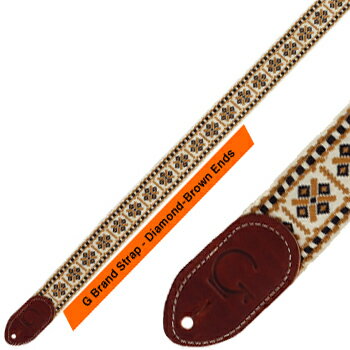 Gretsch G Brand Strap-Diamond-Brown Ends 新品[グレッチ][ストラップ][ギター/ベース用]