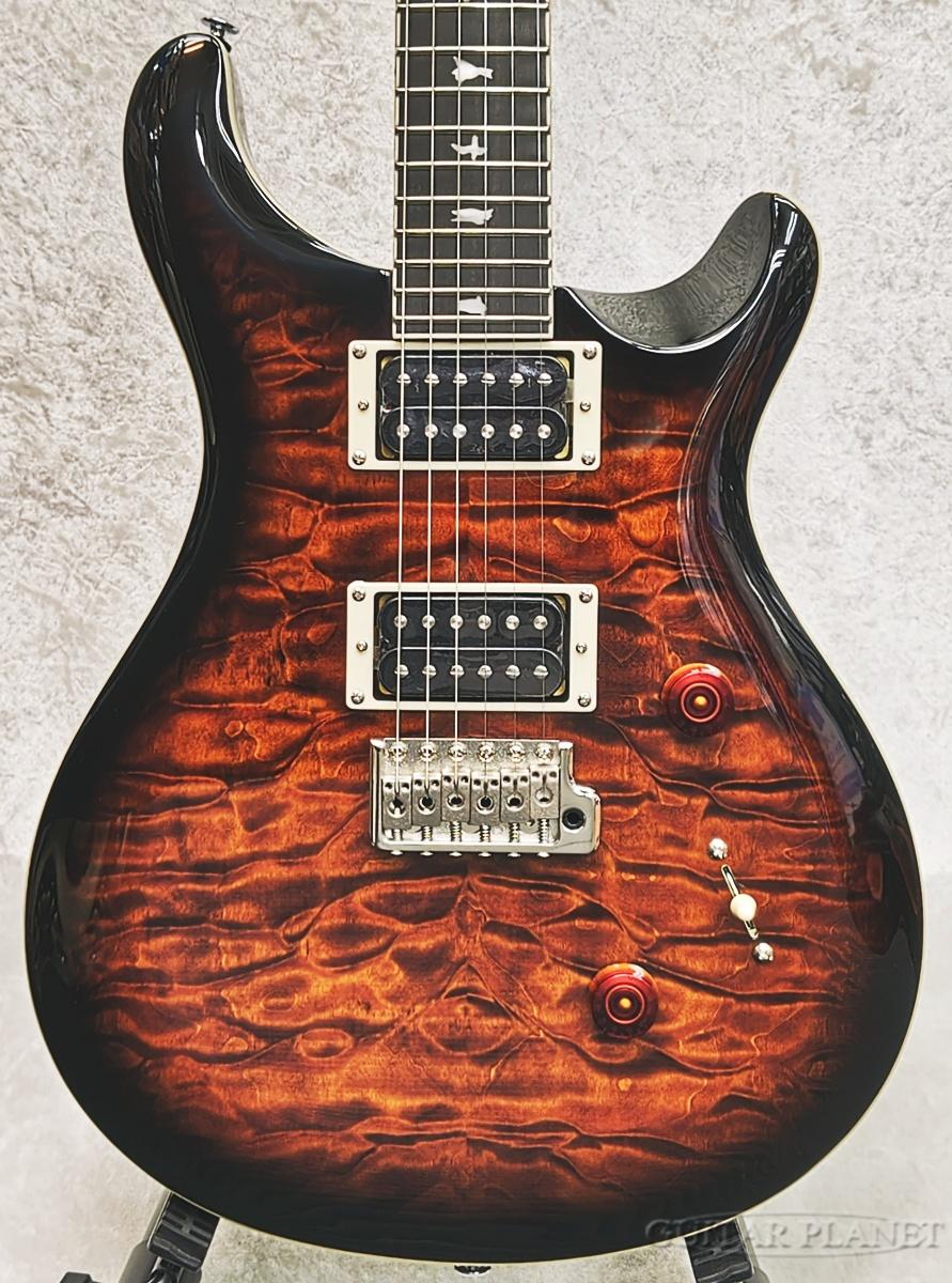 PRS SE Custom 24 Quilt Packageは、COREグレードのキルトメイプルをボディ・トップとヘッド・ストックに採用。これにより高い機能性を持つSE Custom 24のルックスがグレードアップされました。 ​ 24フレット、25インチ・スケール、ワイド・シン・メイプルネックを採用しているこのモデルでは、快適なプレイヤビリティと、85/15 “S” ピックアップ、3-way ブレード・スイッチ、プッシュ・プル・トーンノブの組み合わせによる幅広いサウンド・メイキングを実現。 ​ SE Custom 24シリーズに加わったSE Custom 24 Quilt Packageは、ジャンルを問わず多くのギタリストにとって新たな選択肢となるでしょう。 SPEC- Body Construction : Solidbody Top Wood : Maple Veneer : Quilted Maple Back Wood : Mahogany Top Carve : Shallow Violin Number of Frets : 24 Scale Length: 25" Neck Wood : Maple Neck Construction : Scarfed Truss Rod : PRS Double-Acting Neck Shape : Wide Thin Neck Depth at the Nut : 13/16" Neck Depth at the 12th Fret : 57/64" Neck Width at the Nut : 1 11/16" Neck Width at the Body : 2 1/4" Fretboard Wood : Ebony Fretboard Radius : 10" Fretboard Inlay : Birds Headstock Logo : Signature "SE" Bridge : PRS Patented Tremolo, Molded Tuners : PRS Designed Tuners Hardware Type : Nickel Nut : PRS Truss Rod Cover : "Custom" Treble Pickup : 85/15 “S” Bass Pickup : 85/15 “S” Controls : Volume and Push/Pull Tone Control with 3-Way Blade Pickup Switch /_/_/_/♪出荷前調整のご要望承ります♪_/_/_/_/ ギタープラネットではご注文頂いた商品は 新品中古問わず検品・調整してから出荷致します。 弦高などの細かなセッティング等、お好みに 合わせての調整も可能ですので、お気兼ねなく お申し付けくださいませ。 /_/_/_/_/_/_/_/_/_/_/_/_/_/_/_/_/_/_/_/_/_/_ ※当商品は通信販売に限りご用意が可能でございます。実店舗での実機確認・試奏はお受け出来ませんので予めご了承ください。 ※掲載画像はサンプルになります。実際にお届けする商品とは色味や木目が異なる場合がございますのでご了承ください。 お問い合わせ:03-3259-0031　