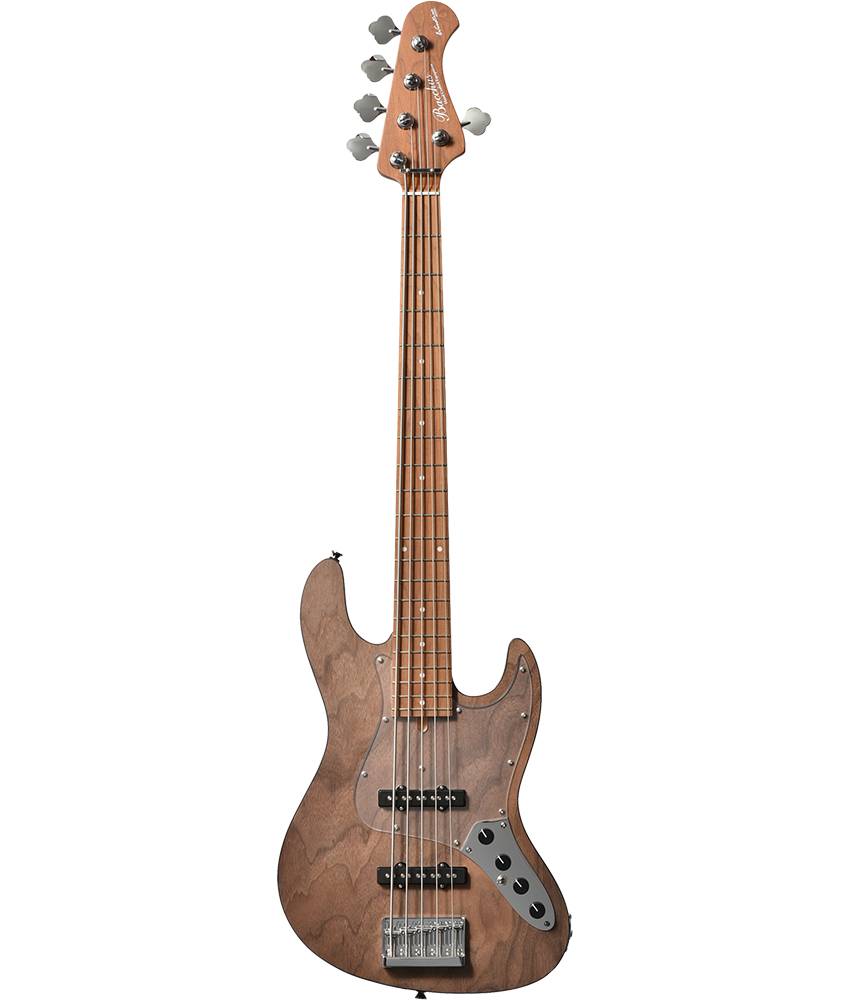 Bacchus Japan Tune-upシリーズ JTシリーズの製品では全てプレイヤーがすぐに実践使用を開始できることをイメージし、長野県松本市にあるディバイザー専門部署において1台1台手間暇を惜しまず調整とセットアップを行っています。 2001年から始まったBacchus最高級ラインのHandmadeシリーズのスピリットを受け継ぎ、プレイヤーの皆様が安心してその身を預け、最高のパフォーマンスを生み出す楽器を送り出します。 『JTシリーズ』について 最大の特徴は、経験豊富な日本の職人の手によって行われる最終工程。ディバイザーが有する国内部署「WDG（Workshop Deviser Guitars）」にて、プレイアビリティに直結する部分を丁寧に仕上げます。 上記の作業に加えて、弾きやすさに直結する弦高調整や指板の最終仕上げなどもチューンナップの項目として徹底的に行います。新品のギター、ベースは何かと弾きづらさを抱えることが多いですが、JTシリーズではご購入いただいたその日からプレイヤーの音楽ライフを支えられるようこだわりを持ち続けています。 ウォルナットトップ エキゾチックウッドとして知られるウォルナットをボディトップに採用。家具や床材として利用されることもある、北米を原産とするクルミ科の木材で、世界三大銘木にも数えられる美しい木目を有します。 塗装には光沢のあるグロスフィニッシュではなく、塗膜の極めて薄いマット仕上げを採用。あえて木材の導管を埋めないオープンポアという手法により、塗装面の厚い一般的なフィニッシュに比べて、よりダイレクトに弦振動をボディに伝えます。 WOODLINE譲りのスリムボディ Handmadeシリーズで培った“WOODLINE”の持つ、ディンキーシェイプのボディを継承。一般的なJBタイプのエレキベースよりややスリムに設計されており、プレイアビリティに優れます。またボディ外周にはブラックのバインディングが施され、高級感のある引き締まったルックスを目指しました。 こだわりの真鍮ネックプレート 比重の高い真鍮（ブラス）製のオリジナルネックプレートを採用。従来品に比べて重量があり、密の詰まった中低音域にかけて広がるベース・トーンが特徴です。 自在な音作りを可能にするアクティブサーキット Handmadeシリーズのアクティブモデルと同様に2バンドEQを備え、演奏中の細かなサウンドメイキングをサポートします。ミニスイッチの切り替えにより、パッシブタイプとしても使用いただけます。 剛性を高めたローステッドメイプルネック Bacchusの新定番として好評のローステッドメイプルネックを本機でも採用。熱処理を加えることでネックとしての高い剛性を誇り反りに強くなるのみならず、立ち上がりの良い乾いたサウンドを得意とします。 Body Top：Walnut Body：Nyatoh Neck：Roasted Maple Fingerboard：Roasted Maple Nut：PPS Bridge：JB bridge w/ brass saddle Machineheads：Opengear Fret：Nickel Silver Pickup：Original JB set Preamp：Bacchus BBP2 Control：1Vol, 1Bal, Treble, Bass,Preamp On / Off Switch Scale：864mm(34inch) Fingerboard Radius：400R Width at Nut：45mm Finish：Open-pore String：D’addario XL-165-5 付属品：ギグバッグ、保証書、レンチ /_/_/_/♪出荷前調整ご要望承ります♪_/_/_/_/ ギタープラネットではご注文頂いた商品は 新品中古問わず検品・調整してから出荷致します。 弦高など細かなセッティング等、お好みに 合わせて調整も可能ですで、お気兼ねなく お申し付けくださいませ。 /_/_/_/_/_/_/_/_/_/_/_/_/_/_/_/_/_/_/_/_/_/_ ※当商品は通信販売に限りご用意が可能でございます。実店舗での実機確認・試奏はお受け出来ませんので予めご了承ください。 お問い合わせ：03-3259-0031　