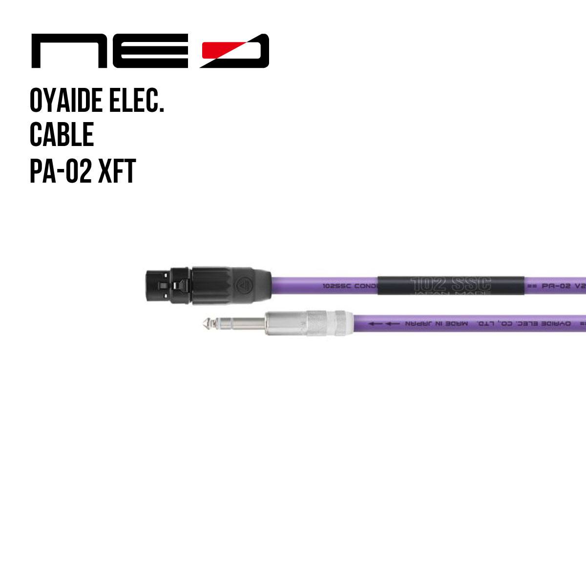 オヤイデ電気 NEOケーブル PA-02 XFT V2/2.0 マイクケーブル (XLRメス-TRS 2m)[OYAIDE][Microphone Cable]