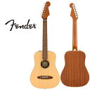 Redondo Miniは、小さなサイズのアコースティックギターにスケール感とパンチのあるサウンドを詰め込んだモデルです。 スプルーストップとマホガニーバック＆サイドを組み合わせたこのギターは、22.75インチスケールでありながら、フルサイズギターのトーンを備えています。 Californiaシリーズの他のモデルと同様に、Redondo Miniはフェンダーエレクトリックギターのレガシーにインスパイアされた6連ペグ仕様のStratocasterヘッドストックを装備しています。 その他、ウォルナット材の指板とブリッジ、Nuboneナットとサドルなど、プレミアムな特徴を備えています。 小型の楽器を探している意欲的なプレイヤーや、旅行に気軽に持っていけるギターを探している方にも、Redondo Miniはお勧めです。 Series: California Body Shape: Redondo Mini Body Top: Spruce Back and Sides: Mahogany, Mahogany Body Finish: Satin Bracing: Scalloped X Rosette: 2-Ring B/W/B Neck: Nato, “C” Shape Neck Finish: Satin Polyurethane Fingerboard: Walnut, Frets: 18, Position Inlays: White Dot Nut (Material/Width): Nu-Bone, 1.69” (43 mm) Truss Rod: Dual-Action Tuning Machines: Vintage-Style with Aged White Plastic Buttons Scale Length: 22.75” (578 mm) Bridge: Walnut Pickguard: None Controls: NA Hardware Finish: Nickel Gig Bag Gig Bag 付属品：純正ソフトケース、正規保証書 お問い合わせフリーダイヤル:0120-37-9630　