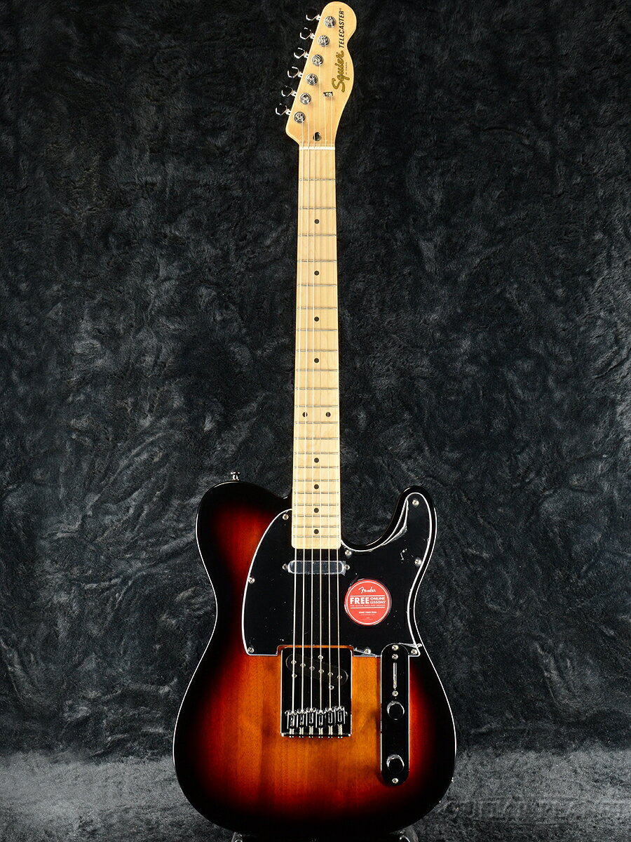 Squier Affinity Series Telecasterは、伝統的なFenderファミリーへの入り口として、伝説的なデザインと典型的なトーンを備えたギターです。 このTelecasterは、薄くて軽量なボディ、スリムで快適な”C”シェイプネック、最適なボディレゾナンスが得られるストリングスルーボディブリッジ、 スムーズで正確なチューニングを提供するスプリットシャフト付きシールドダイキャストチューニングマシンなど、プレイヤーフレンドリーな洗練された機能を備えています。 ジャンルを超えたサウンドバリエーションを実現する3ウェイスイッチングのSquier Single-Coil Telecasterピックアップを2基搭載し、 あらゆるステージであらゆるプレイヤーに寄り添うことができるモデルです。 Series: Affinity Series Body Material: Poplar (500, 502, 505, 506, 550, 583), Soft Maple (521) Body Finish: Gloss Polyurethane Neck: Maple, “C” Shape Neck Finish: Satin Urethane with Gloss Urethane Headstock Face Fingerboard: Indian Laurel or Maple, 9.5” (241 mm) Frets: 21, Medium Jumbo Position Inlays: Black Dot (Maple), Pearloid Dot (Indian Laurel) Nut (Material/Width): Synthetic Bone, 1.650” (42 mm) Tuning Machines: Sealed Die-Cast with Split Shafts Scale Length: 25.5” (648 mm) Bridge: 6-Saddle Strings-Through-Body Tele Pickguard: 3-Ply Black (500, 521, 550), 3-Ply White (502, 505, 583), 4-Ply Tortoiseshell (506) Pickups: Ceramic Single-Coil (Bridge), (Middle), Ceramic Single-Coil (Neck) Pickup Switching: 3-Position Blade: Position 1. Bridge, Position 2. Bridge and Neck, Position 3. Neck Controls: Master Volume, Master Tone Control Knobs: Knurled Flat-Top Hardware Finish: Chrome 付属品：純正ソフトケース、正規保証書 お問い合わせフリーダイヤル:0120-37-9630　