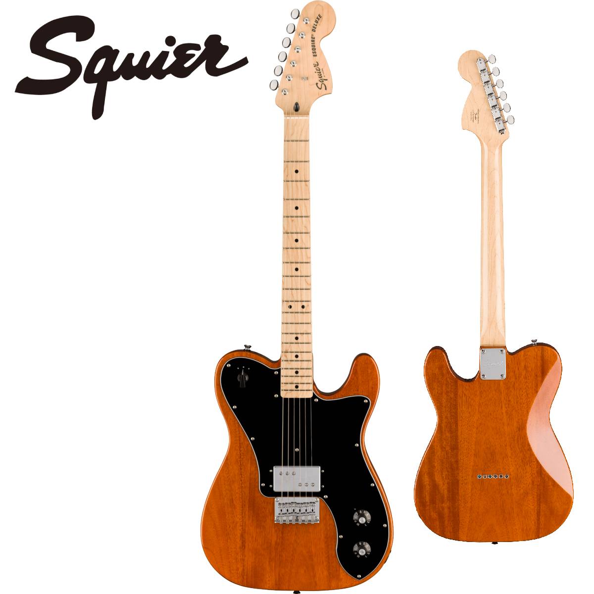 Paranormal Esquire Deluxeは、もしフェンダーが1970年代に一番最初のモデルを考案していたら、という異なる世界線の想像をもとに生み出されたモデルです。 シングルピックアップのシンプルさと革新的な機能性、当時のスタイリングを融合させています。フェンダーデザインのWide Rangeピックアップは、シングルコイル／ハムバッカー／ボリューム＆トーンをバイパスしたハムバッカーの各サウンド特性を切り替える3ウェイロータリースイッチで多彩なトーンにアクセス可能です。 その他、ボディの響きを最適化するヴィンテージスタイルのストリングスルーボディハードテイルブリッジ、スリムで演奏性の高い"C"シェイプのネックシェイプと滑らかなグロスフィニッシュ、スムーズで正確なチューニングを実現するヴィンテージスタイルチューニングマシンなど、細部にもこだわっています。 【FEATURES】 ・フェンダーデザインのスプリットコイルコントロール付きワイドレンジハムバッカー ・3ウェイロータリースイッチング、シングルコイル／ハムバッカー／ハムバッカー（ボリューム＆トーンバイパス）切り替え可能 ・Telecaster Deluxeをモチーフとしたスタイリング ・ヴィンテージスタイルのストリングスルーボディハードテイルブリッジ ・ヴィンテージスタイルチューニングマシン 【SPEC】 ネック：Maple ネックフィニッシュ：Gloss Urethane ネックシェイプ："C" Shape ネック：Bolt-On フィンガーボードラジアス：9.5" (241 mm) フィンガーボードの素材：Maple ポジションインレイ：Black Dot フレット数：21 トラスロッド：Single Action, Head Adjust トラスロッドナット：4 mm Hex ナット：Synthetic Bone ナット幅：1.650" (42 mm) ナットの素材：Synthetic Bone ボディ：Poplar ボディフィニッシュ：Gloss Polyurethane ボディシェイプ：Telecaster ボディ素材：Poplar ブリッジ：6-Saddle String-Through-Body Tele with Bent Steel Saddles ピックガード：3-Ply Black コントロールノブ：Skirted Black Plastic with Numbered Indicators SWITCH TIP：Black "Chicken-Head" Pointer ハードウェアフィニッシュ：Chrome チューニングマシーン：Vintage-Style STRING TREES：Dual-Wing ストリング：Nickel Plated Steel (.009-.042 Gauges) ネックプレート：4-Bolt Squier ストラップボタン：Standard ブリッジピックアップ：Fender Designed Wide-Range Humbucking ピックアップコンフィギュレーション：H コントロール：Master Volume, Master Tone スウィッチ：3-Position Rotary Switch: Position 1. (Full Clockwise) Humbucker Bypasses Volume and Tone, Position 2. (Middle) Humbucker, Position 3. (Full Counter-Clockwise) Inner Coil of Humbucker Only 付属品:正規保証書、純正ソフトケース /_/_/_/♪出荷前調整のご要望承ります♪_/_/_/_/ ギタープラネットではご注文頂いた商品は 新品中古問わず検品・調整してから出荷致します。 弦高などの細かなセッティング等、お好みに 合わせての調整も可能ですので、お気兼ねなく お申し付けくださいませ。 /_/_/_/_/_/_/_/_/_/_/_/_/_/_/_/_/_/_/_/_/_/_ お問い合わせ:03-3259-0031　