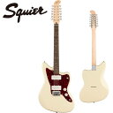 Squier Jazzmaster XIIは、そのアイコニックなオフセットボディと豊かなハーモニクスで、冒険的なプレイヤーにギター探求の新たな道を切り開きます。 3ウェイスイッチングが可能な、フェンダーデザインのアルニコシングルコイルJazzmasterピックアップを2基搭載することで、ヴィンテージ風の「ホッケースティック」ヘッドを採用しながらも、この12弦モデルはキメの細かいきらめくトーンとタイムレスなスタイルを実現しています。 安定感と弾きやすさを追求したグラファイト補強ロッド内蔵のCシェイプネック、信頼性の高いイントネーションを実現するストリングスルーボディ／トップロードブリッジ、スムーズなチューニングを可能にするヴィンテージスタイルのチューニングマシン、滑らかで自信に満ちた感触をもたらすグロスネック仕上げなど、プレイヤーに優しいディテールも魅力です。 【FEATURES】 ・フェンダーデザインのアルニコシングルコイルJazzmasterピックアップ ・グラファイト補強ロッドを内蔵した"C"シェイプネック ・ストリングスルー／トップロードの両方に対応した12弦仕様ハイブリッドハードテイルブリッジ ・ヴィンテージスタイル「ホッケースティック」ヘッドストック ・ヴィンテージスタイルチューニングマシン 【SPEC】 ネック：Maple ネックフィニッシュ：Gloss Urethane ネックシェイプ："C" Shape ネック：4-Bolt フィンガーボードラジアス：9.5" (241 mm) フィンガーボードの素材：Laurel ポジションインレイ：Pearloid Dot フレット数：21 トラスロッド：Single-Action w/Graphite Support Rods トラスロッドナット：4 mm Hex ナット：Synthetic Bone ナット幅：1.6875" (42.86 mm) ナットの素材：Synthetic Bone ボディ：Poplar ボディフィニッシュ：Gloss Polyurethane ボディシェイプ：Jazzmaster ボディ素材：Poplar ブリッジ：Fully Adjustable 12-Saddle Hardtail Bridge ピックガード：4-Ply Tortoiseshell コントロールノブ：White "Witch Hat" SWITCH TIP：White ハードウェアフィニッシュ：Chrome チューニングマシーン：Vintage-Style STRING TREES：XII String Retainer ストリング：Nickel Plated Steel (.010-.046 Gauges) ネックプレート：4-Bolt Squier ストラップボタン：Standard ブリッジピックアップ：Fender Designed Alnico Single-Coil ネックピックアップ：Fender Designed Alnico Single-Coil ピックアップコンフィギュレーション：SS コントロール：Master Volume, Master Tone スウィッチ：3-Position Toggle: Position 1. Bridge Pickup, Position 2. Bridge And Neck Pickups, Position 3. Neck Pickup 付属品:正規保証書、純正ソフトケース /_/_/_/♪出荷前調整のご要望承ります♪_/_/_/_/ ギタープラネットではご注文頂いた商品は 新品中古問わず検品・調整してから出荷致します。 弦高などの細かなセッティング等、お好みに 合わせての調整も可能ですので、お気兼ねなく お申し付けくださいませ。 /_/_/_/_/_/_/_/_/_/_/_/_/_/_/_/_/_/_/_/_/_/_ お問い合わせ:03-3259-0031　