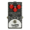 TopTone / DriveGate DG-1 Special Limited Editionトップトーン / ドライブゲートディージーワンスペシャルリミテッドエディション TopTone DriveGate DG-1 Special Limited Editionは、TopToneを代表するファズペダル、 DG-1の10周年を記念した特別なデザインを施した限定モデルです。 ●TopTone DG-1 最高の"MUFF系"ファズペダル降臨 DriveGateは、TopToneの9年間にわたる改良と研究の成果です。 古くから歪みの世界を揺るがしてきた「MUFF」の存在感を維持しながら、 スムーズで伸びやかなトーンを作り出す。 そんな相反する要素を完璧にバランスし、 さらにファズペダルにあるまじきローノイズを実現する…。 TopToneは、DriveGateの開発によって、そんな無謀とも言える目標に挑み、 そしてついに手中に収めたのです。 コードを弾けば荒々しく、まるで音の壁がせまってくるような迫力を生み出し、 リードトーンではスムーズかつ流れるように音を踊らせる… このサウンドこそ、多くのギタリストが夢見た音ではないでしょうか。 ●コントロール VOLUME：音量を調整します。 TONE：主に高域の出方を調整します。 SUSTAIN：歪みの強さ、サステインの長さを調整します。 ●Technical Information シグナルロスを最小限に抑えるトゥルーバイパススイッチング 抜群の耐久性を誇るアルミニウムボックス 省消費で音色への影響が最小限な高輝度LED 全てのパーツを手作業で選別/テスト後に組み込み 製作工程は全て手作業 消費電流はスタンバイ時に1.8mA、駆動時に4.8mA 2.1mmセンターマイナス（BOSSスタイル）のアダプタに対応 サイズは40x66x122mm 種類：ファズ アダプター：9Vセンターマイナス 電池駆動：9V電池 コントロール：VOLUME、TONE、SUSTAIN お問い合わせフリーダイヤル:0120-37-9630　