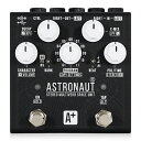 Shift Line Astronaut Vは、ARMプロセッサー、Cortexテクノロジー、Analog Devicesのコーデックをベースとし、先進的で宇宙的なリバーブサウンドを作ります。 トラディショナルなリバーブアルゴリズムから複雑な音響、アルペジエーターまで、多彩な空間的、宇宙的サウンドを作るマルチリバーブユニットです。 リバーブだけでなく、ディレイやマイクロサンプラー、フリーズなど多彩なサウンドを作ることができます。 Astronaut Vには22種類のアルゴリズムと音を無限大に伸ばすインフィニティモードを搭載しています。 各アルゴリズムには柔軟なコントロールがあります。 ソフトタッチのバイパススイッチや最後の残響を残すTail切り替え、フルレンジドライ/ウェットミックス（100％ウェットも可能）など、現代的な機能をシンプルにまとめました。 音楽的で高い操作性により、複雑なサウンドスケープを簡単に作ることができます。 33種類のプリセットを保存することができ、多彩なサウンドに素早くアクセスできます。 デュアルモノラルサウンドプロセッシングにより、ステレオインプットシグナルのシーンを保持します。 ドライとウェットシグナル間にはVCAベースのクロスミックスがあり、キルドライモードにもスムースに移行できます。 ドライシグナルはデジタルに変換されない、アナログドライスルー構造です。 ユニバーサルCTRLジャックにより、アナログトリガーやエクスプレッションペダル、MIDIからのコントロールにも対応します。 USB-Cポートからファームウェアアップデートも可能です。 Astronaut Vは柔軟であらゆるスタイルの音楽に適合するリバーブペダルです。 大規模なサウンドスケープも簡単に作ることができます。 ●特徴 ・22種類のリバーブ、ディレイ、マイクロサンプリングアルゴリズム ・33プリセット（3バンク×11プリセット） ・11のユーザープログラム用バンク ・すべてのアルゴリズムパラメータを同じプログラムスロットに保存できる高い操作性のUI ・ホールド機能搭載（無限大のサステイン） ・デュアルモノラルプロセッシングと完全なステレオシグナルパスにより、モノラルシグナルも拡張可能 ・MIDI、パッシブコントローラー、エクスプレッションペダル、アナログトリガーを接続できるユニバーサルCTRLジャック ・VCAベースのドライ・ウェットミックス ・VCAベースのアウトプットブースト ・フルアナログドライスルー ・100％ウェット（キルドライ）設定可能 ・Tailを残すバイパスモード設定可能 ・USB-Cポートからのファームウェアアップデートに対応 ・ペダルボードに設置しやすいトップマウントジャック ・ユニバーサル9－12V電源に対応（160－200mA) ●スペック LEFT IN/RIGHT IN：モノラルアンバランス入力端子、1MΩ LEFT OUT/RIGHT OUT：モノラルアンバランス出力端子、100Ω CTRL：6.3mmステレオ端子 サイズ：110 x 104 x 56 mm 重量：350g 電源：スタンダードなセンターマイナスDC9Vまたは12Vアダプター（電池はご使用になれません。） 消費電流:200mA@9V　/ 160mA@12V お問い合わせダイヤル:03-5282-3890　