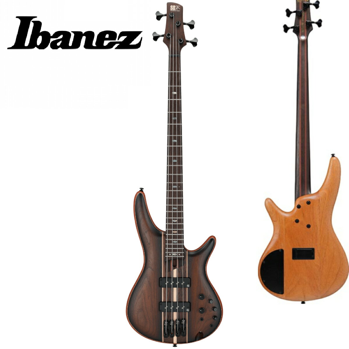 ～SR1350B～ 〔Nordstrand Big Single pickups〕 シングルコイル・ピックアップさながらの明瞭さと、パワフルでアグレッシブなサウンドを特徴とするNordstrand Big Singleピックアップを搭載しています。 〔Atlas 5pc Panga Panga/Purpleheart neck with KTS TITANIUM rods〕 パンガパンガ材、パープルハート材をラミネートした5pcネックにKTS TITANIUM rodsを採用する事で、ネックの剛性とサステインを高めています。 クリアな音像とアタック感を生み出し、そして“全ての奏者が握り易い”を追求し究極までシェイピングしたスリム・ネックです。 〔Ibanez Custom Electronics 3-band EQ w/EQ bypass switch & Mid frequency switch〕 ワイド・レンジ&低ノイズのアクティブ・サウンドを生み出すイコライザーです。（006Pアルカリ電池駆動） スイッチの切り替えにより、ベース・サウンドの要である中音域の周波数帯を250Hz、450Hz、700Hzに切り替えることが可能です。 さらにEQバイパス・スイッチを装備しており、パッシブ・ベースとしても使用可能です。（バイパス時：Trebleノブでトーン・コントロール） 〔MR5S bridge〕 弦間ピッチ・アジャスト機構を搭載した、MR5S（モノレール）ブリッジを採用しています。 各弦が独立したブリッジで、弦振動をダイレクトにボディへと伝えます。 また、サドルが左右方向に±1.5mm動かすことができ、弦と弦とのスペース（弦間ピッチ）を可動範囲内で任意にアジャスト可能です。 プレイスタイルに合わせた細かなセッティングが行なえます。 Spec ・neck type Atlas-45pc Panga Panga/Purpleheart neck w/KTS TITANIUM rods ・top/back/body Walnut/Panga Panga/Maple topAfrican Mahogany body ・fretboard Bound Panga Panga fretboardAbalone oval inlay ・fret Medium fretsPremium fret edge treatment ・number of frets 24 ・bridge MR5S bridge ・string space 19mm ・neck pickup Nordstrand Big Single neck pickupPassive ・bridge pickup Nordstrand Big Single bridge pickupPassive ・equalizer Ibanez Custom Electronics 3-band EQ w/EQ bypass switch (passive tone control on treble pot), 3-way Mid frequency switch ・nut Graph Tech BLACK TUSQ XL nut ・hardware color Black 純正ソフトケース付属 /_/_/_/♪出荷前調整ご要望承ります♪_/_/_/_/ ギタープラネットではご注文頂いた商品は 新品中古問わず検品・調整してから出荷致します。 弦高など細かなセッティング等、お好みに 合わせて調整も可能ですで、お気兼ねなく お申し付けくださいませ。 /_/_/_/_/_/_/_/_/_/_/_/_/_/_/_/_/_/_/_/_/_/ お問い合わせダイヤル：03-3259-0031 ※当商品は通信販売に限りご用意が可能でございます。実店舗での実機確認・試奏はお受け出来ませんので予めご了承ください。 ※掲載画像はサンプルになります。実際にお届けする商品とは色味や木目が異なる場合がございますのでご了承ください。