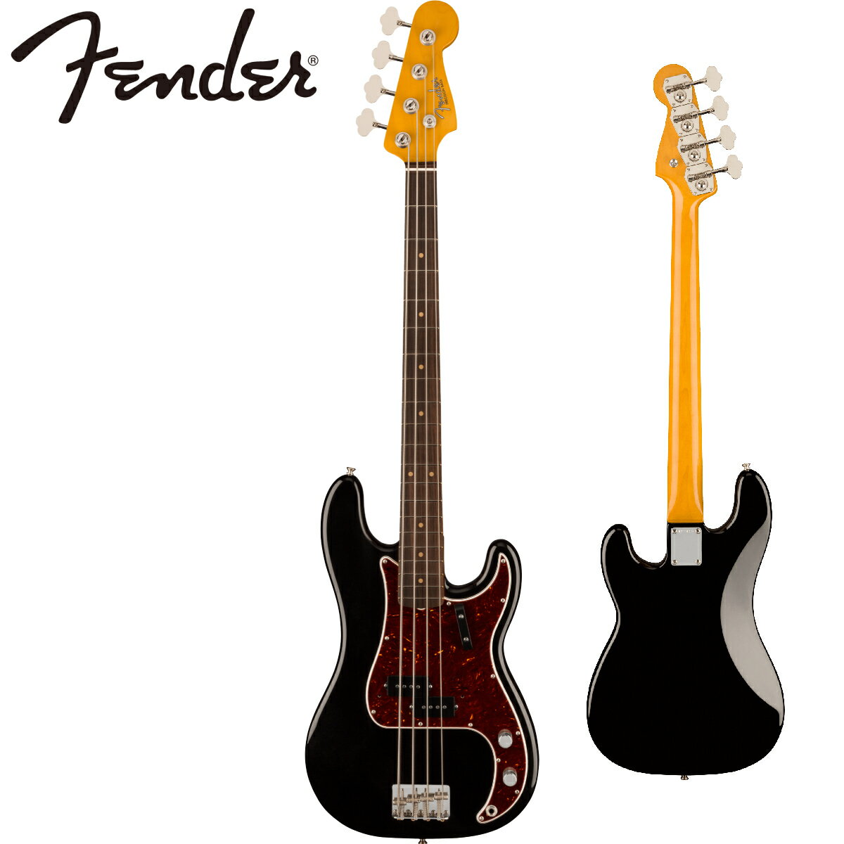 AMERICAN VINTAGE II American Vintage IIは、音楽の歴史を変えた革新的なエレクトリックギターとベースを、極めて正確に再現したシリーズです。 当時の仕様を忠実に反映したボディシェイプ、ネック、ハードウェア構成、プレミアムなフィニッシュ、そして年代別にヴォイシングされ細部にまでこだわり抜いたピックアップを搭載し、本物のFenderクラフトマンシップとトーンのエッセンスを凝縮した一本です。 50年代後期から60年代初期は、Precision Bassを象徴する多くの新機能が導入された転換期でした。 1960年には、Precision BassのデザインはTelecasterスタイルのデザイン要素から、Stratocasterスタイルへとシフトし、ヘッドシェイプ、コンター加工、ピックガードマウントのエレクトロニクス、4サドルブリッジといった特徴を備えるようになりました。 3-Color Sunburstに塗装され、4plyべっ甲柄ピックガードを備えた1960 Precision Bassは、普遍的な、洗練されたスタイリングを手に入れたのでした。 プレミアムなアルダーボディ、Pure Vintage ʻ60 Split-Coil P-Bassピックアップ、20本のヴィンテージトールフレットを配した7.25インチラジアスのスラブローズ指板の1960 "C"シェイプメイプルネックといった仕様は、1960年に生産されたオリジナルモデルのサウンドとフィーリングを見事に再現しています。 American Vintage IIは、フェンダーの礎を築いたギターとベースを忠実に復刻している、ヴィンテージフェンダーのトーンとフィーリングを愛するプレイヤーへ向けたシリーズです。 音楽の歴史を作り上げてきたギターとベースを、現代の技術で蘇らせています。 【SPEC】 Body Material: Alder Body Finish: Gloss Nitrocellulose Lacquer Neck: Maple, 1960 “C” Neck Finish: Gloss Nitrocellulose Lacquer Fingerboard: Slab Rosewood, 7.25” (184.1 mm) Frets: 20, Vintage Tall Position Inlays: Clay Dot (Slab Rosewood) Nut (Material/Width): Bone, 1.70” (43.2 mm) Tuning Machines: Pure Vintage Reverse Open-Gear Scale Length: 34” (86.36 cm) Bridge: Pure Vintage 4-Saddle with Threaded Steel Saddles Pickguard: 4-Ply Tortoiseshell Pickups: (Bridge), Pure Vintage ‘60 Split-Coil Precision (Middle), (Neck) Pickup Switching: None Controls: Master Volume, Master Tone Control Knobs: Knurled Flat-Top Hardware Finish: Nickel/Chrome 付属品：純正ハードケース、正規保証書 /_/_/_/♪出荷前調整ご要望承ります♪_/_/_/_/ ギタープラネットではご注文頂いた商品は 新品中古問わず検品・調整してから出荷致します。 弦高など細かなセッティング等、お好みに 合わせて調整も可能ですで、お気兼ねなく お申し付けくださいませ。 /_/_/_/_/_/_/_/_/_/_/_/_/_/_/_/_/_/_/_/_/_/_ お問い合わせフリーダイヤル：0120-37-9630　