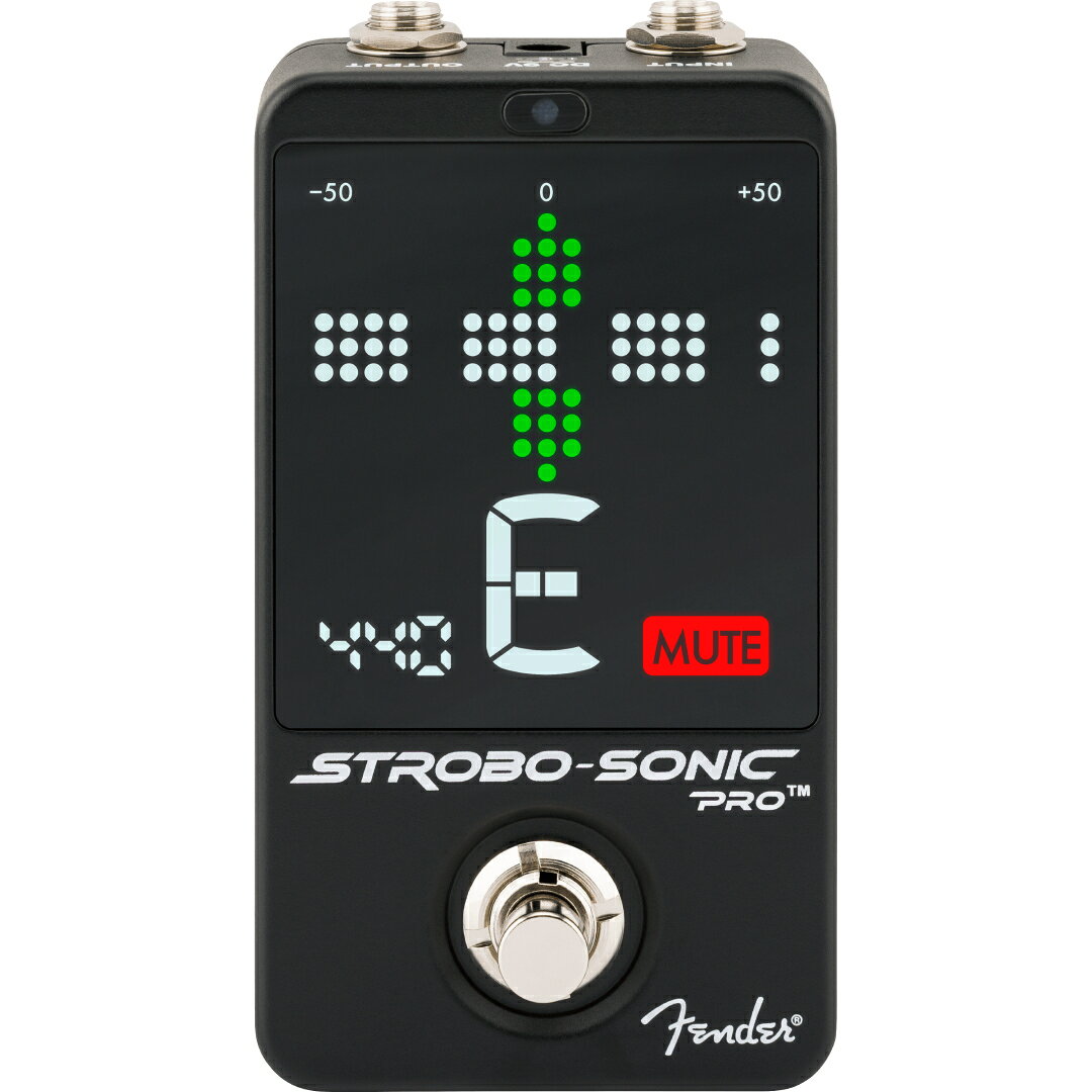 Strobo-Sonic Proは、使い勝手の良い超高精度のストロボチューナーで、驚異的な±0.01セントのチューニング精度を持ちながら、ペダルボードにも優しいコンパクトな設計です。ステージ上での使用を想定して設計されており、大型で視認性の高いLEDディスプレイ、自動輝度調整機能、そして2つの表示モードにより、どんなプレイヤーでも直感的にチューニングが行えます。ストロボモードでは、熟練のギターテックも納得する超高精度のチューニングが可能で、ニードルモードではあらゆる場面に対応できる馴染みのある表示が得られます。側面に配置されたスイッチにより、基準ピッチや3種類のバイパスモード（トゥルーバイパス、バッファードバイパス、常時バッファード）を切り替えることができます。 特長 ・±0.01の超高精度チューニング ・ストロボもしくはニードルで切り替え可能な表示モード ・視認性の高い2.3 x 2.1インチ (約6.3 x 5.3cm)サイズのディスプレイ ・環境に応じて表示の明るさを調整する自動輝度調整機能 ・トゥルーバイパス、バッファードバイパス、もしくはミュートに切り替え可能なフットスイッチ ・トップマウントジャックのアルミ製筐体 ・9VセンターマイナスACアダプター、またはUSB-C 5Vパワー供給で駆動（別売） ※当商品は通信販売に限りご用意が可能でございます。実店舗での実機確認・試奏はお受け出来ませんので予めご了承ください。 ※掲載画像はサンプルになります。実際にお届けする商品とは色味や木目が異なる場合がございますのでご了承ください。 お問い合わせ:03-3259-0031　