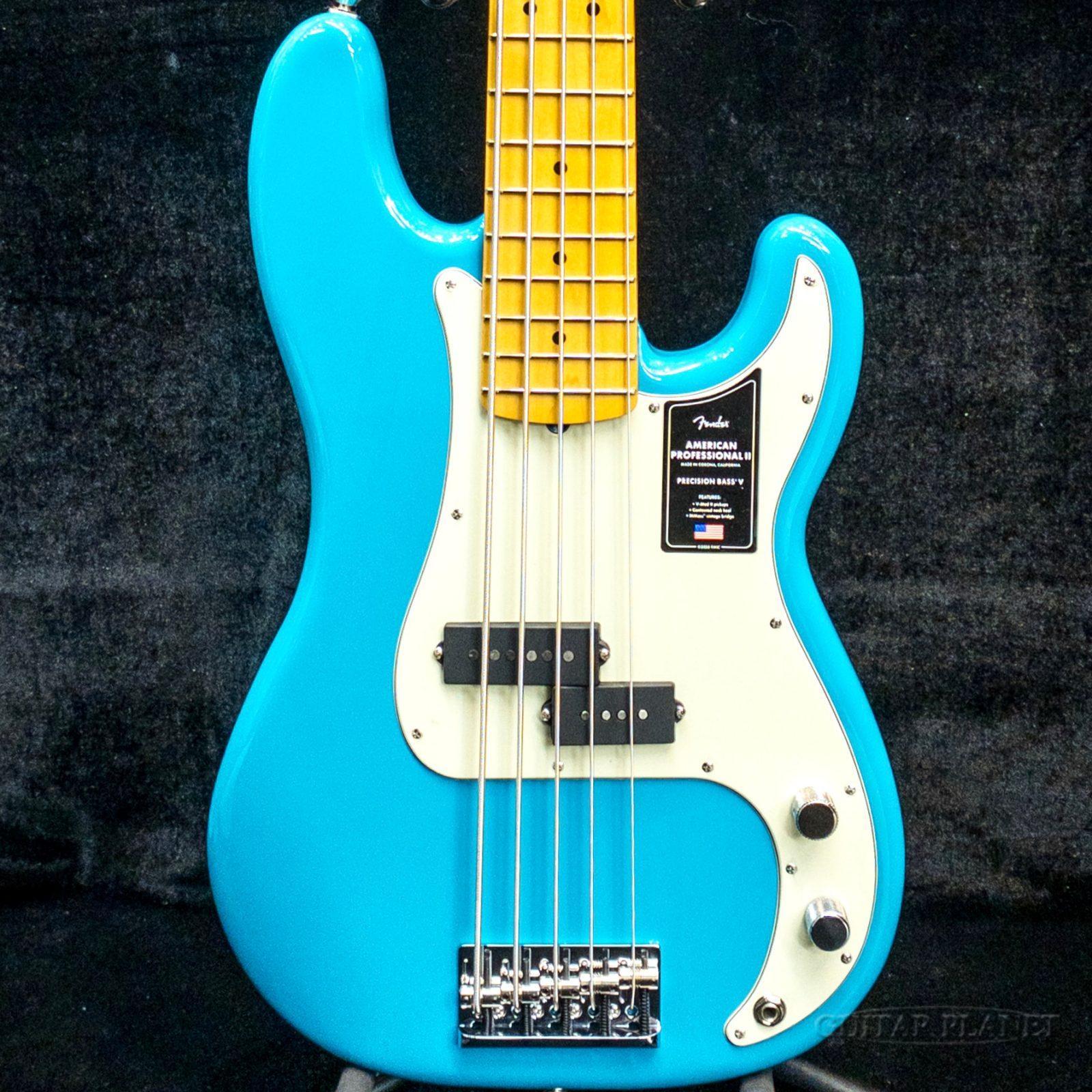 Fender American Professional II Precision Bass V -Miami Blue- 新品[フェンダー,Made in USA,アメリカ製][プレシジョンベース,プレベ][5弦ベース,多弦ベース][ブルー,青][Electric Bass,ベース,エレキベース]