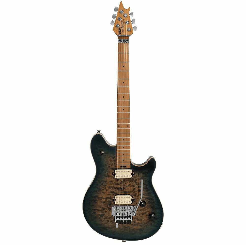 伝説的なギタリスト、エディ・ヴァン・ヘイレンによって世界中のアリ ーナでロードテストされたWolfgang Specialは、見惚れるようなスタイルと豪快なサウンド、あの高速プレイに耐えうる仕様で、まさに音楽を奏でるサラブレッドのようなギターです。 Wolfgang Special QM, Baked Mapleは、アーチドキルトメイプルトップのバスウッドボディと、頑丈なグラファイトで補強されたボルトオンクォーターソーンベイクドメイプルネックを特徴とし、エディ・ヴァン・ヘイレンのストイックな仕様に見合ったウレタンバックフィニッシュが手作業によって仕上げられています。 エネルギッシュなリフとリード音に対応する12インチ～16インチコンパウンドラジアスのエボニー指板には22本のジャンボフレットとブラックドットのインレイが施されています。 ネックエンドにはスポークホイールが付いており、トラスロッドの調整も簡単に行えます。 2基のカスタム設計EVH Wolfgang Alnico 2ハムバッカーは、ボディにダイレクトマウントされ、ダイナミックでありながら、明瞭なヴォイシングだけでなく、強力なコード弾きとメロディーラインを支える豊かなサスティンを提供します。 頑丈で信頼性の高いEVHブランドのFloyd RoseロッキングトレモロとFloyd Roseロッキングナットのコンビネーションにより、過激なアーム奏法をしても正確なチューニングを維持します。 またブリッジには瞬時にドロップDチューニングに切り替えられる便利なEVH D-Tunaを装備しています。 トレブルブリードサーキット付きボリュームノブに採用された500K EVH Bourns Low Friction Potは滑らかなボリューム奏法が可能で、トーンコントロールノブに採用された250K EVH Bourns High Friction Potは誤操作によるトーンシフトを防ぎます。 ●スペック 【General】 シリーズ：Wolfgang Special オリエンテーション：Right-Hand 原産国：MX 【Neck】 ヘッドストック：EVH Wolfgang ネック：Quartersawn Baked Maple ネックフィニッシュ：Hand-Rubbed Satin Urethane ネックシェイプ：Wolfgang Backshape ネック：Bolt-On with Graphite Reinforcement ネックの太さ：.805" at 3rd & .890" at 12th Fret フィンガーボードラジアス：12"-16" Compound Radius (304.8 mm to 406.4 mm) フィンガーボードの素材：Baked Maple ポジションインレイ：Black Dot フレット数：22 トラスロッドナット：Heel-Mount Truss Rod Adjustment Wheel ナット：Floyd Rose R2 Locking ナット幅：1.625" (41.3 mm) フレットサイズ：Jumbo スケール：25.5" (648 mm) 【Body】 ボディ：Basswood ボディフィニッシュ：Gloss Urethane ボディシェイプ：Wolfgang ボディトップ：Arched Quilt Maple ボディバインディング：1-Ply Cream 【Hardware】 ブリッジ：EVH-Branded Floyd Rose Locking Tremolo with EVH D-Tuna トレモロブロック：Brass コントロールノブ：Black Plastic with White Indicator ハードウェアフィニッシュ：Chrome チューニングマシーン：EVH-Branded Gotoh ストリングリテーナー：Floyd Rose Retainer Bar ストリング：EVH Nickel Plated Steel (.009-.042 Gauges) トレモロアーム：Floyd Rose 1000 Series Locking ストラップボタン：Oversized 【Electronics】 リッジピックアップ：Direct Mount EVH Wolfgang Humbucking ネックピックアップ：Direct Mount EVH Wolfgang Humbucking ピックアップコンフィギュレーション：HH コントロール：Volume (500K EVH Bourns Low Friction Pot) with Treble Bleed Circuit, Tone (250K EVH Bourns High Friction Pot) スウィッチ：3-Position Toggle: Position 1. Bridge Pickup, Position 2. Bridge and Neck Pickups, Position 3. Neck Pickup 付属品：純正ギグバッグ、正規保証書 /_/_/_/♪出荷前調整ご要望承ります♪_/_/_/_/ ギタープラネットではご注文頂いた商品は 新品中古問わず検品・調整してから出荷致します。 弦高など細かなセッティング等、お好みに 合わせて調整も可能ですで、お気兼ねなく お申し付けくださいませ。 /_/_/_/_/_/_/_/_/_/_/_/_/_/_/_/_/_/_/_/_/_/ お問い合わせダイヤル：03-3259-0031 ※当商品は通信販売に限りご用意が可能でございます。実店舗での実機確認・試奏はお受け出来ませんので予めご了承ください。 ※掲載画像はサンプルになります。実際にお届けする商品とは色味や木目が異なる場合がございますのでご了承ください。